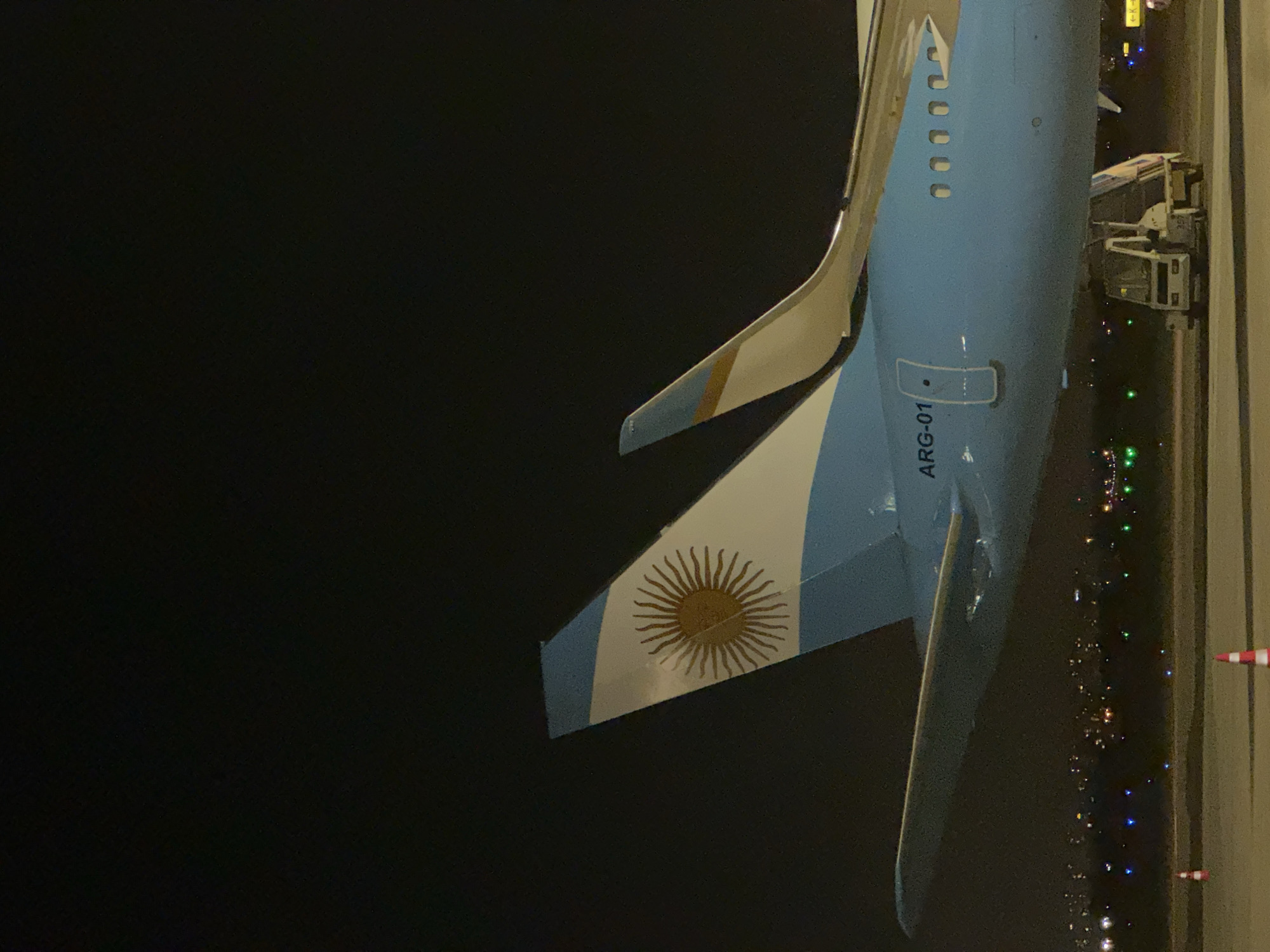 Argentine aircraft ARG-01 spotted at night in Israel