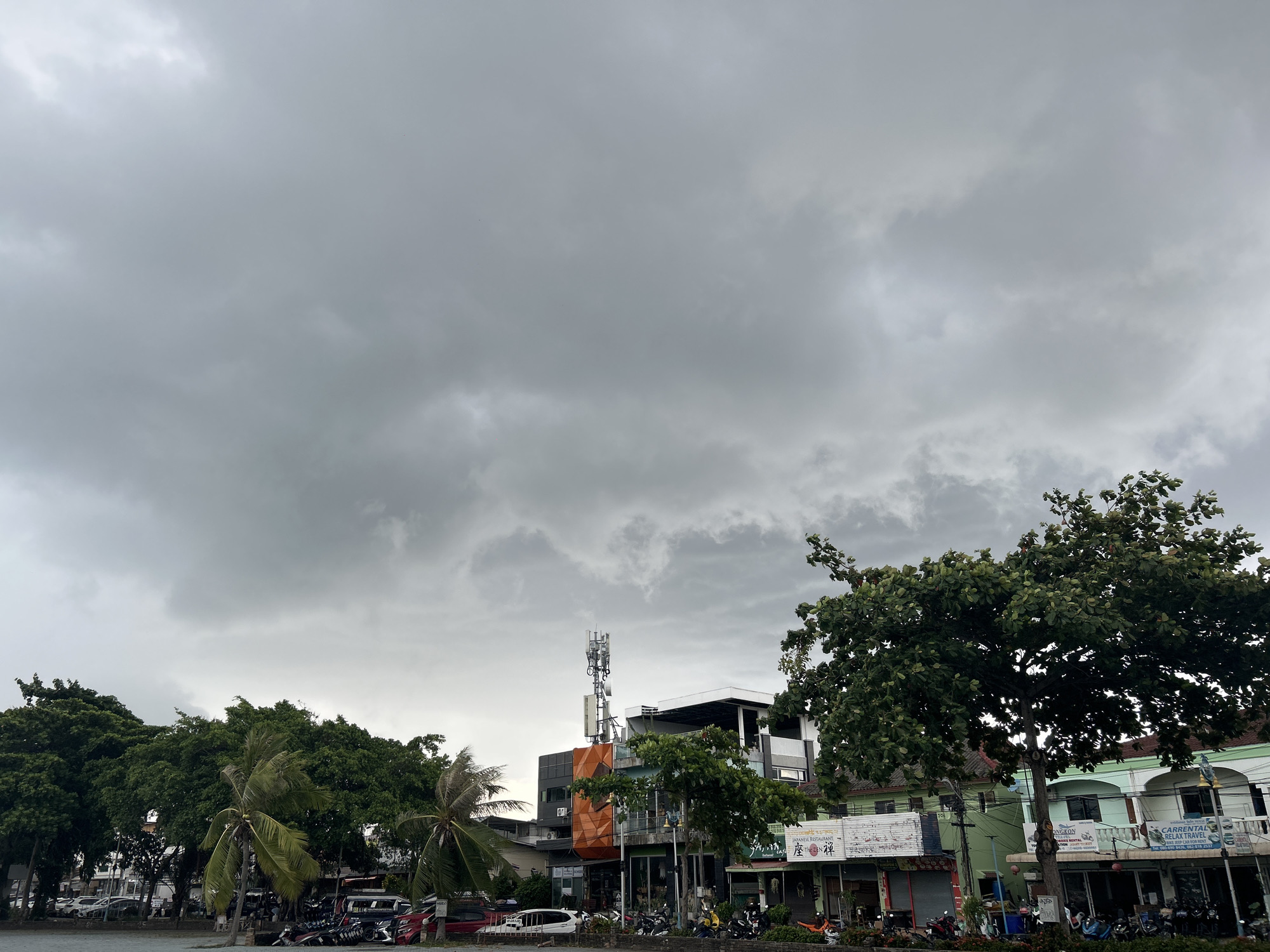 Rainy morning documented across Koh Phangan, Thailand tourist areas