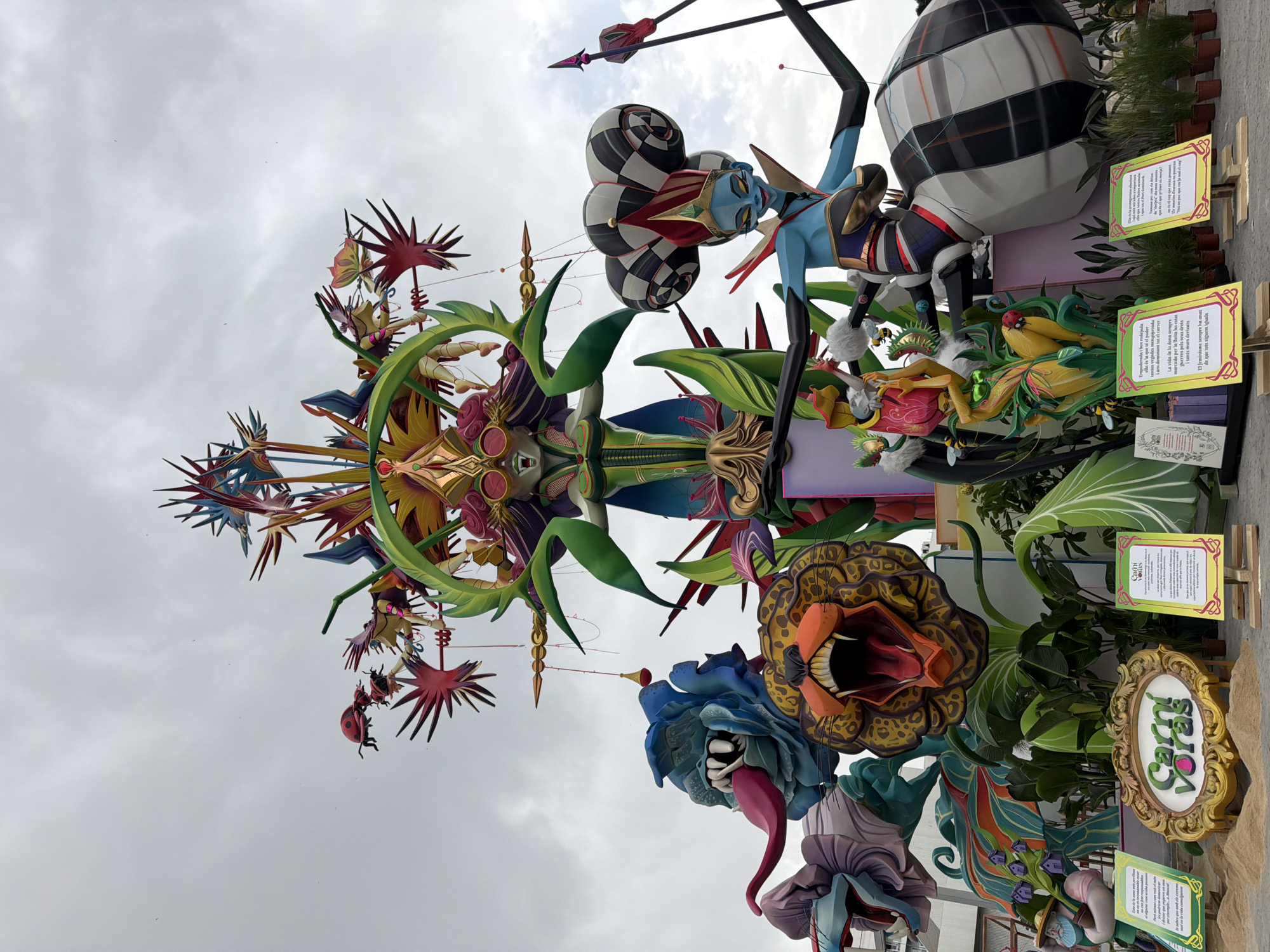 Elaborate Fallas monument on display in urban outdoor setting