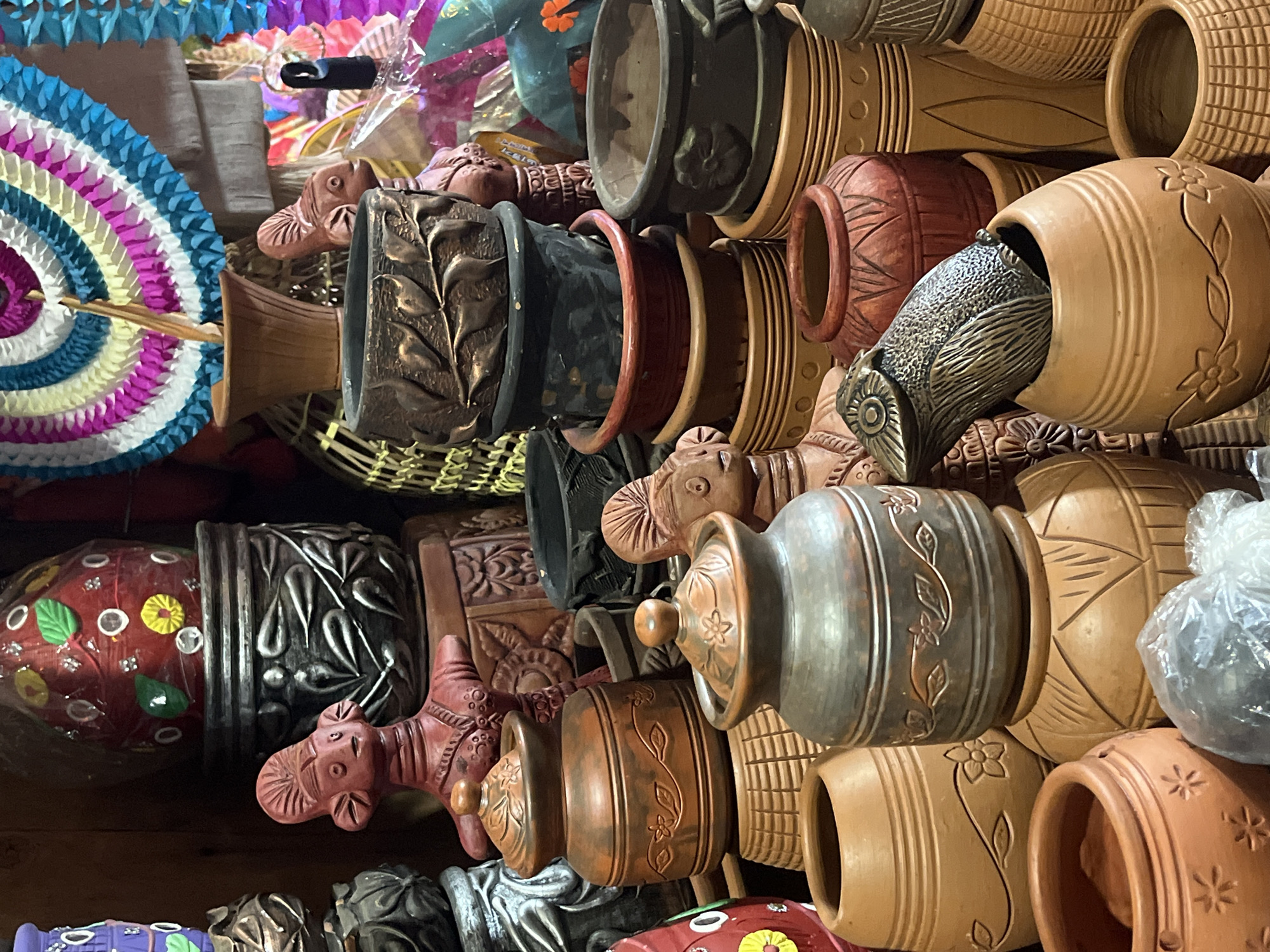Dhaka handicraft market displays pottery, ceramics and artwork for sale