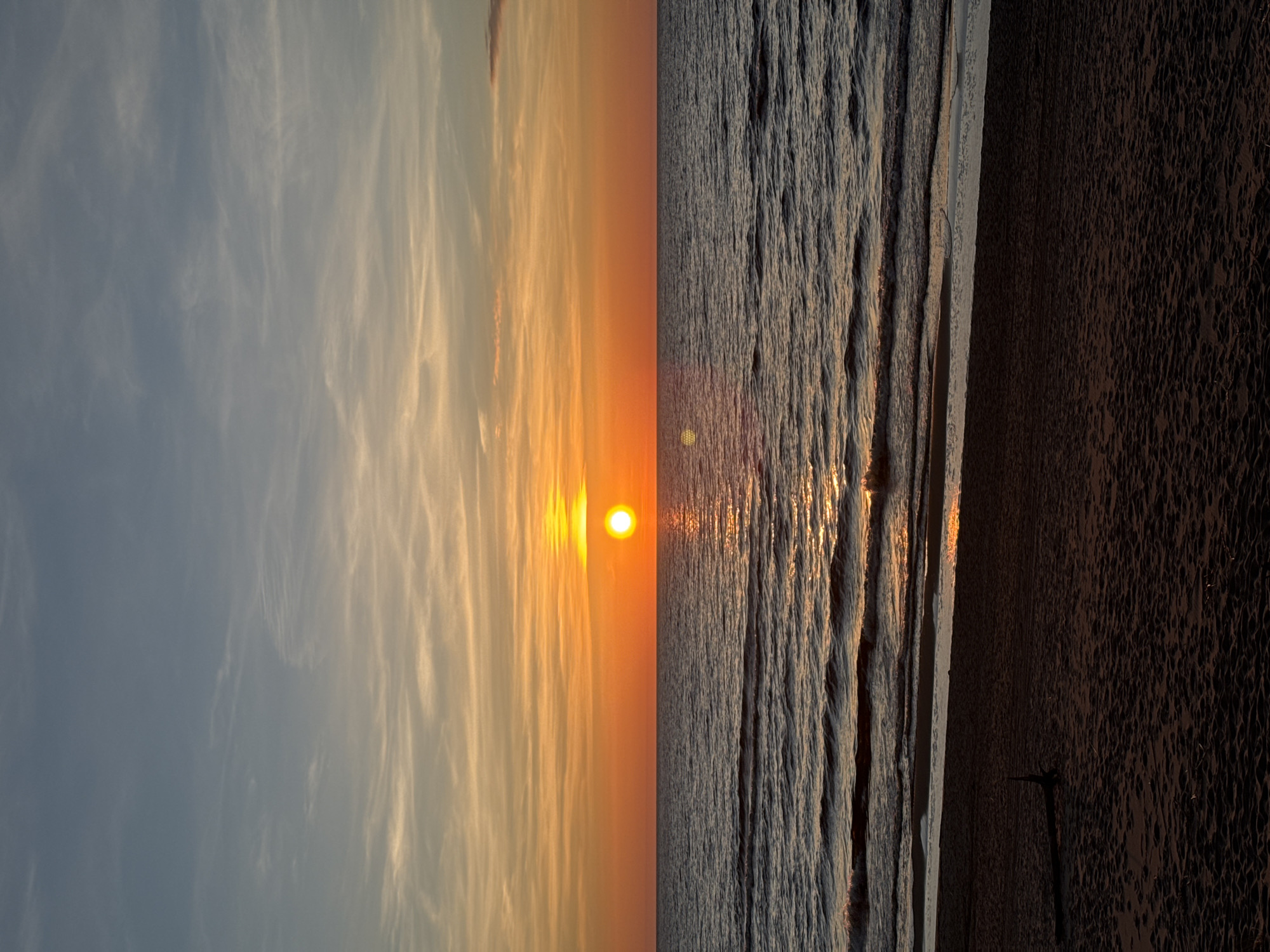 Sunset observed at Carnikava beach, Latvia Friday evening