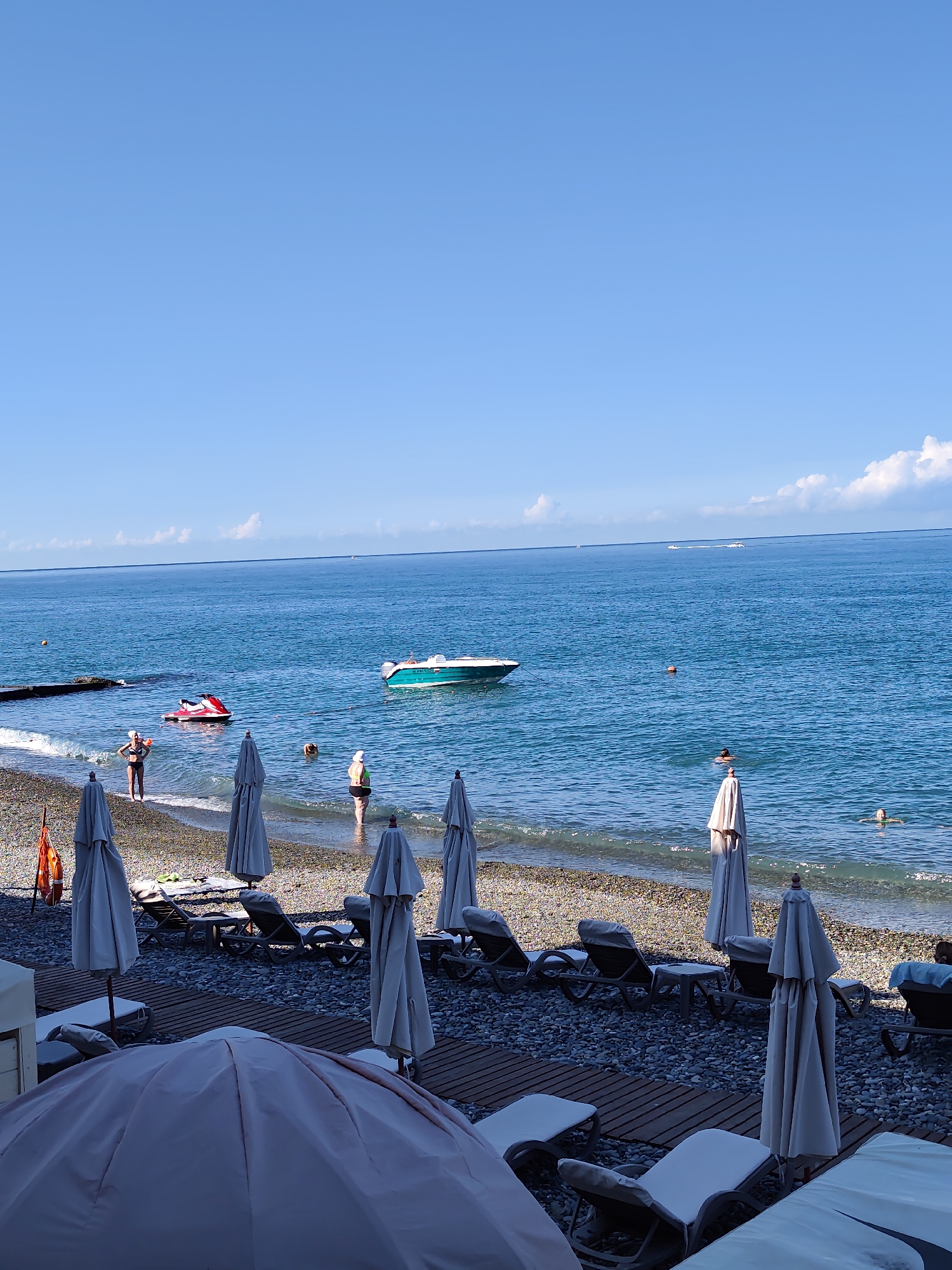 Sochi's Black Sea waterfront on a quiet summer morning