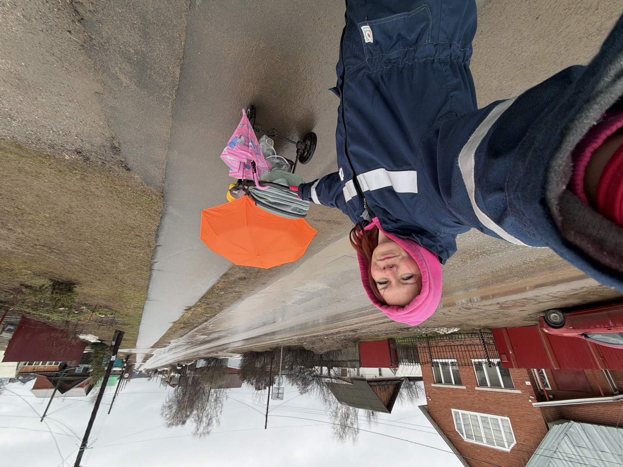 Woman photographed in multiple locations across Chaikovsky, Russia