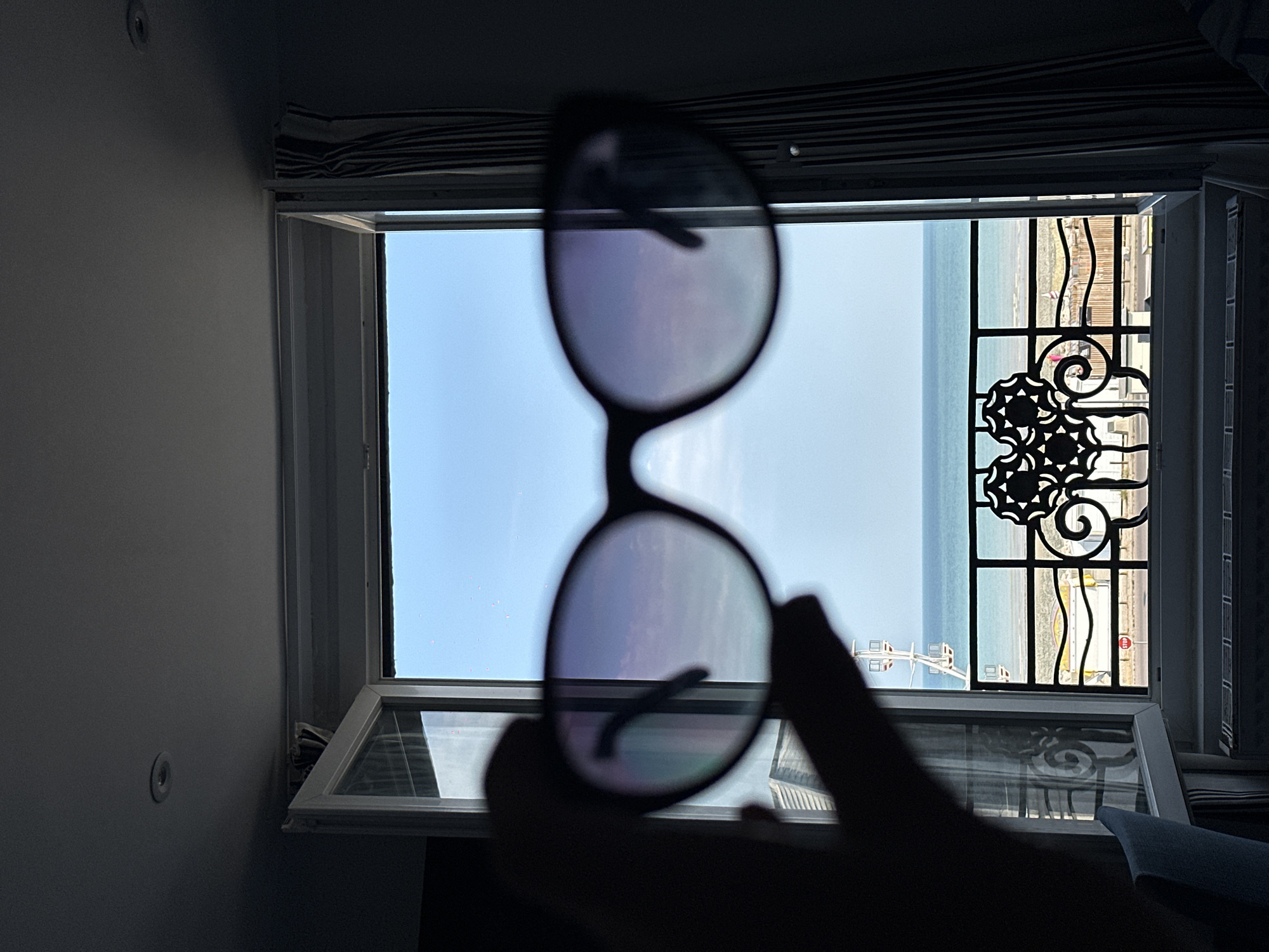 Lazy seaside morning in Le Tréport, sunglasses in frame