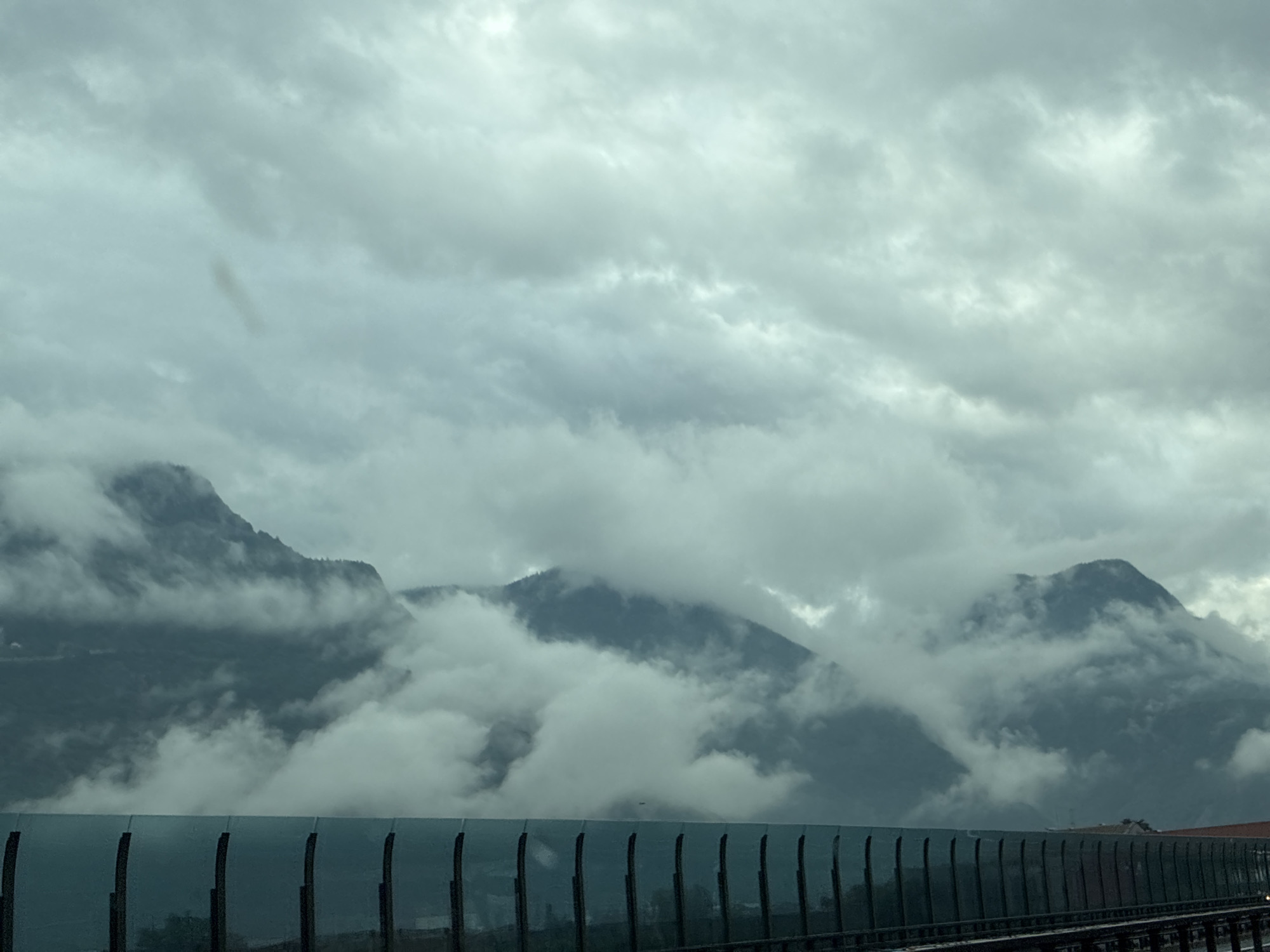 Cloudy mountain morning documented near Italian sound barrier