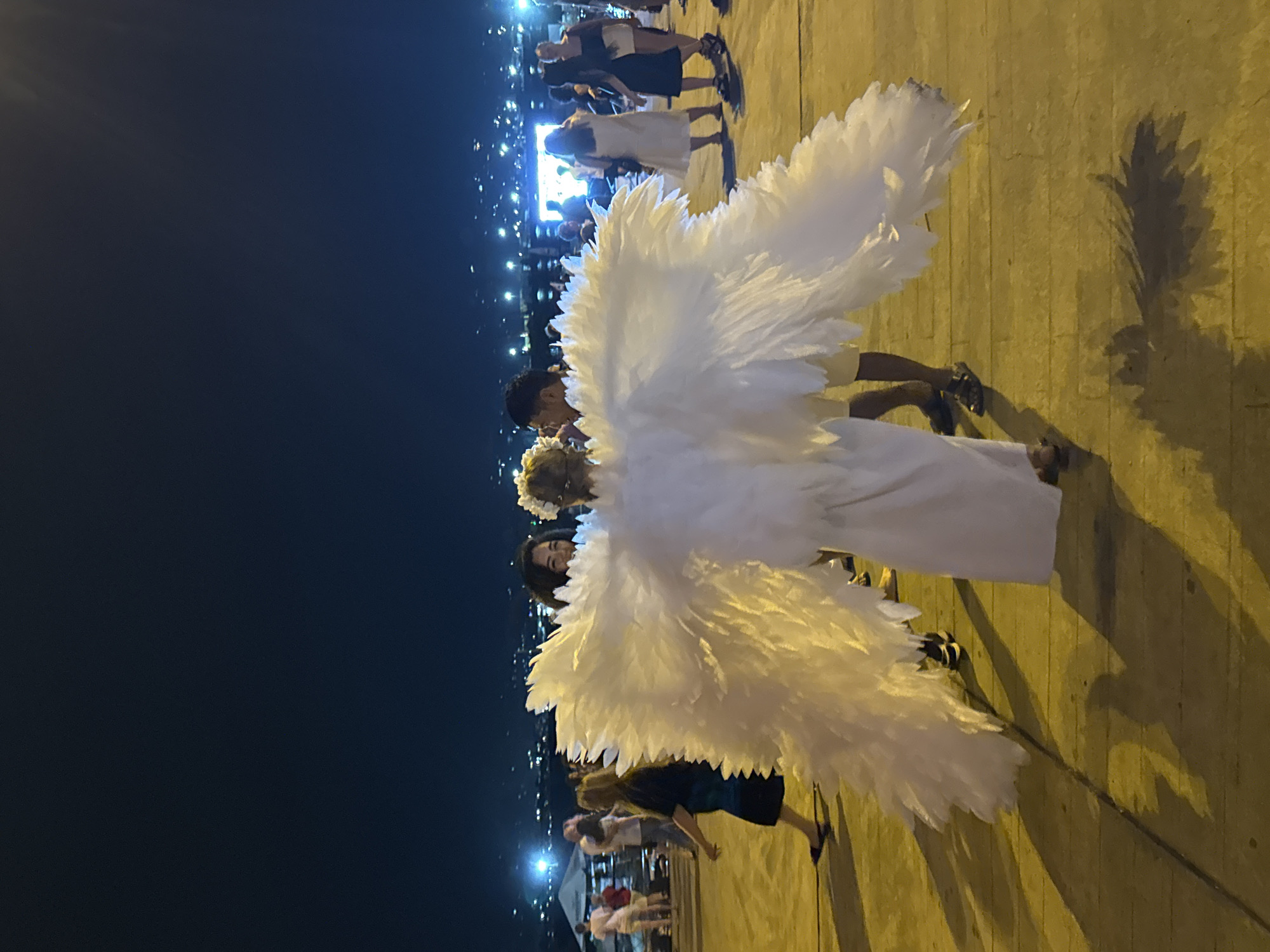 Batumi boulevard at night: pirate ships, sculptures, and street life