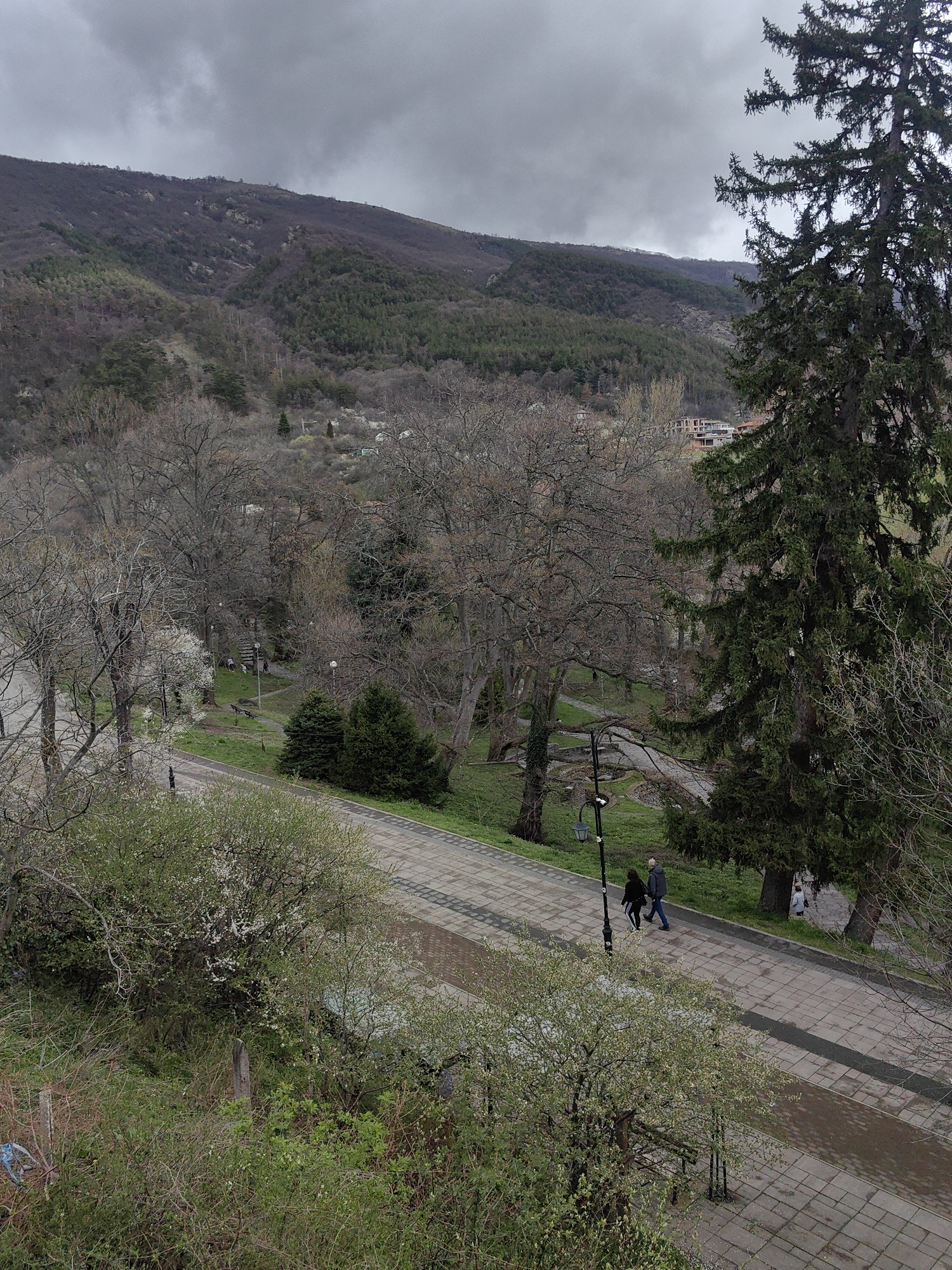 Spring park scenes documented in Karlovo, Bulgaria