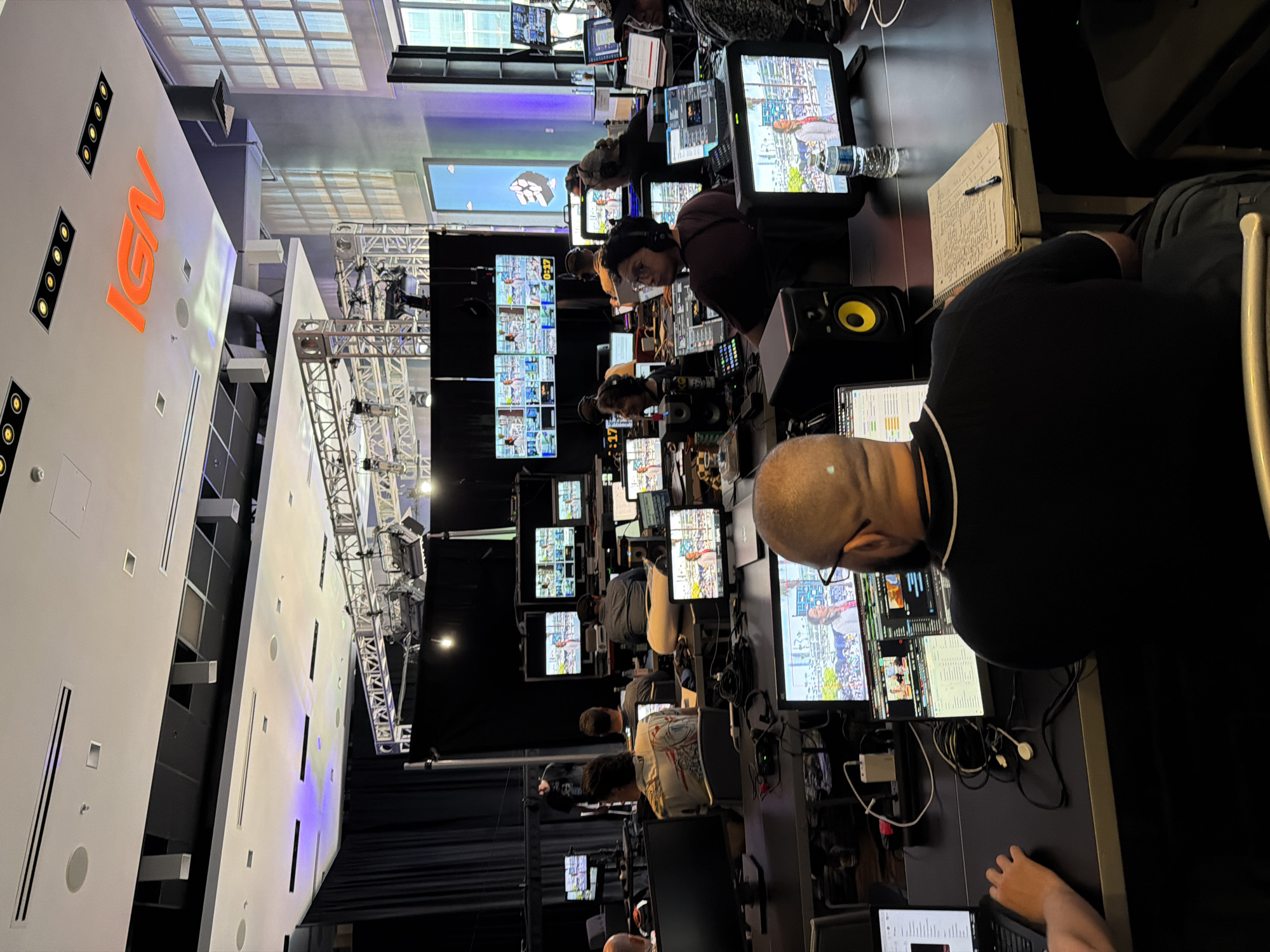 Live broadcast control room in full production mode