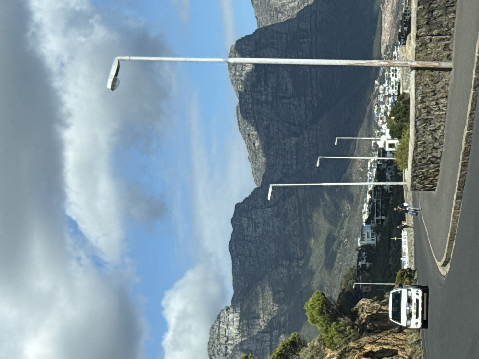 Cape Town mountain landscape photographed under partly cloudy skies