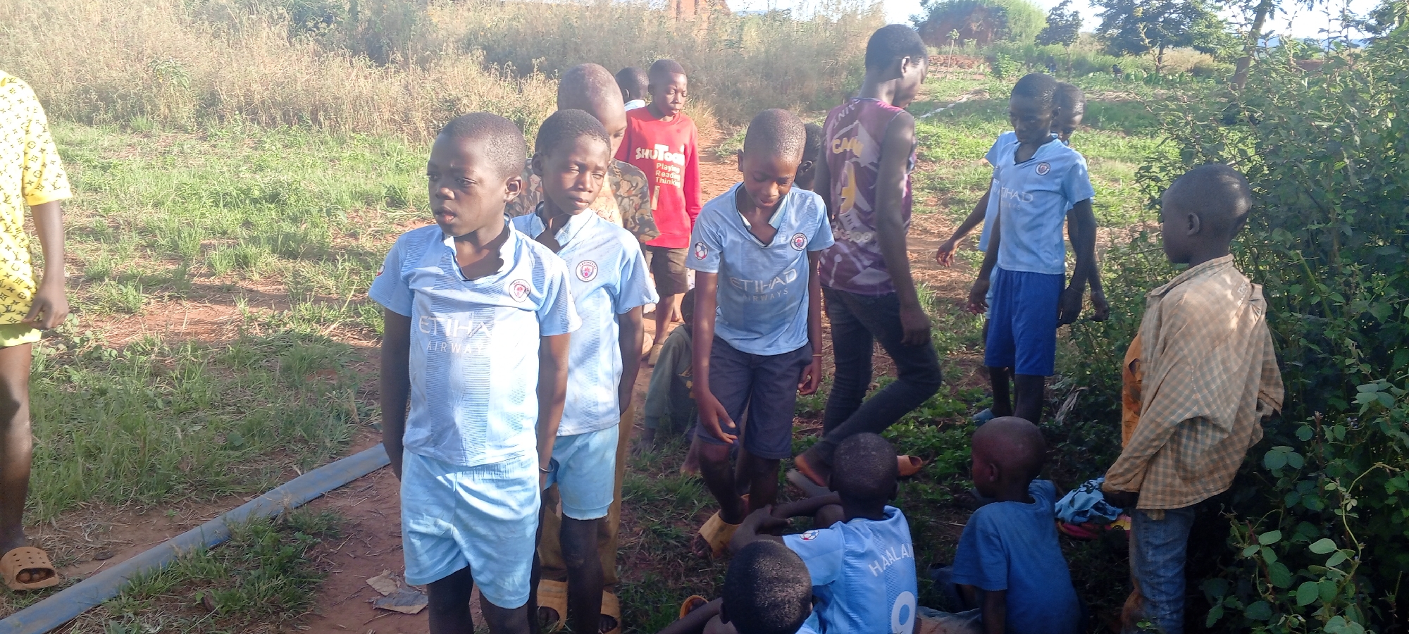 Community youth soccer program and meeting held in Ngalula, DRC