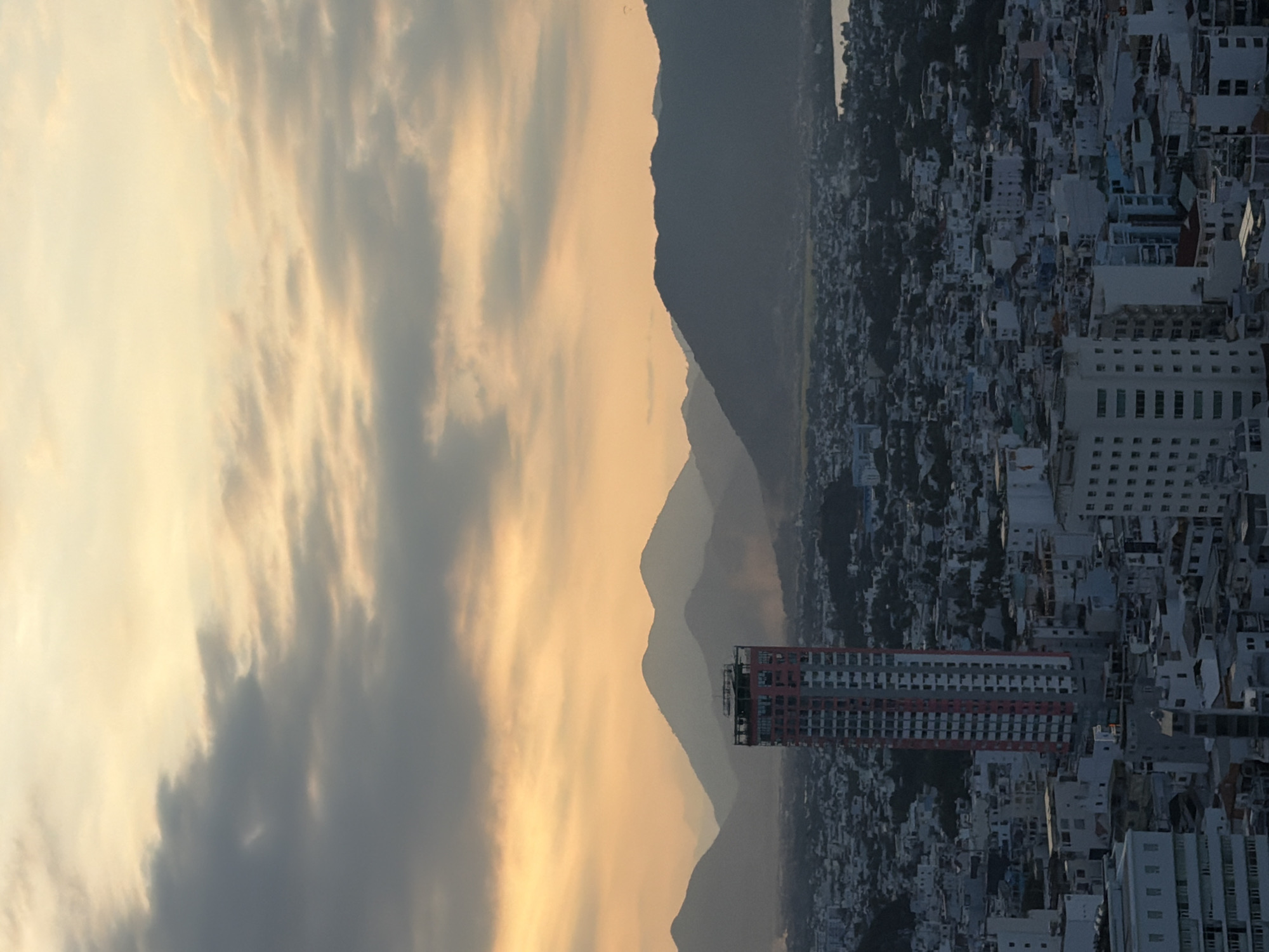 Panoramic sunrise/sunset view captured of Nha Trang coastal city