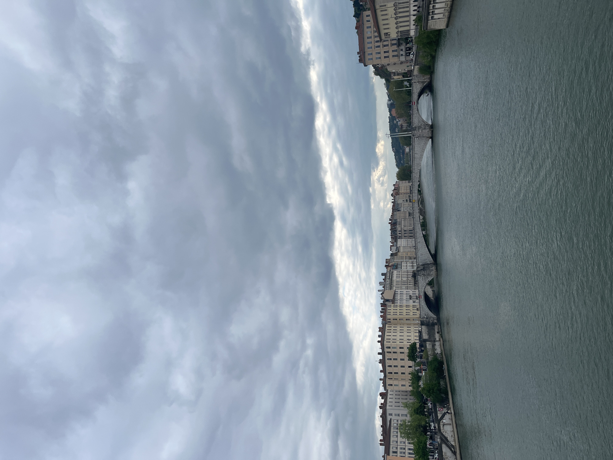 Pedestrian bridge view captured in Lyon, France
