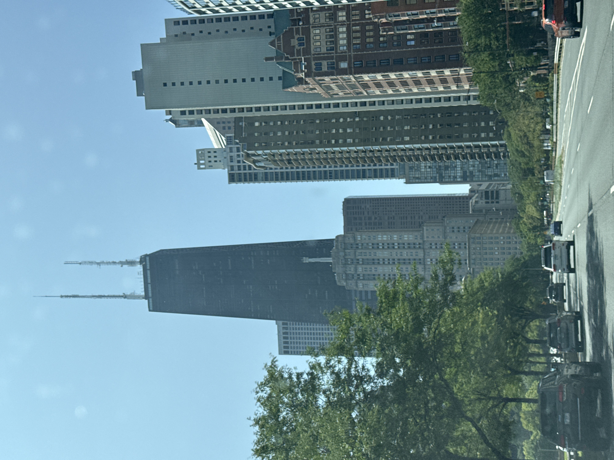 Rolling through Chicago streets with the Hancock Center in view
