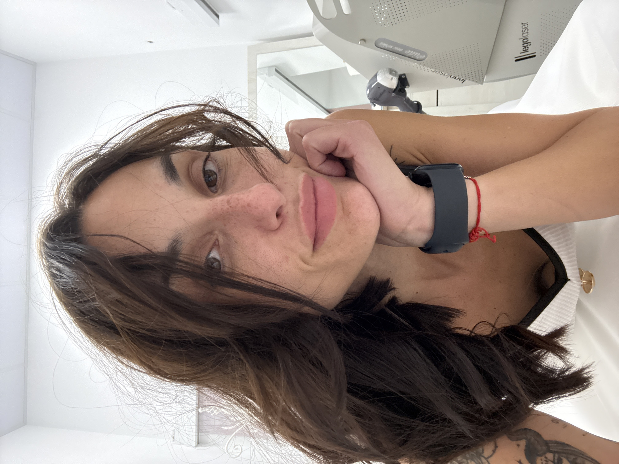Casual close-up selfie in Pleven, smartwatch and bracelet detail