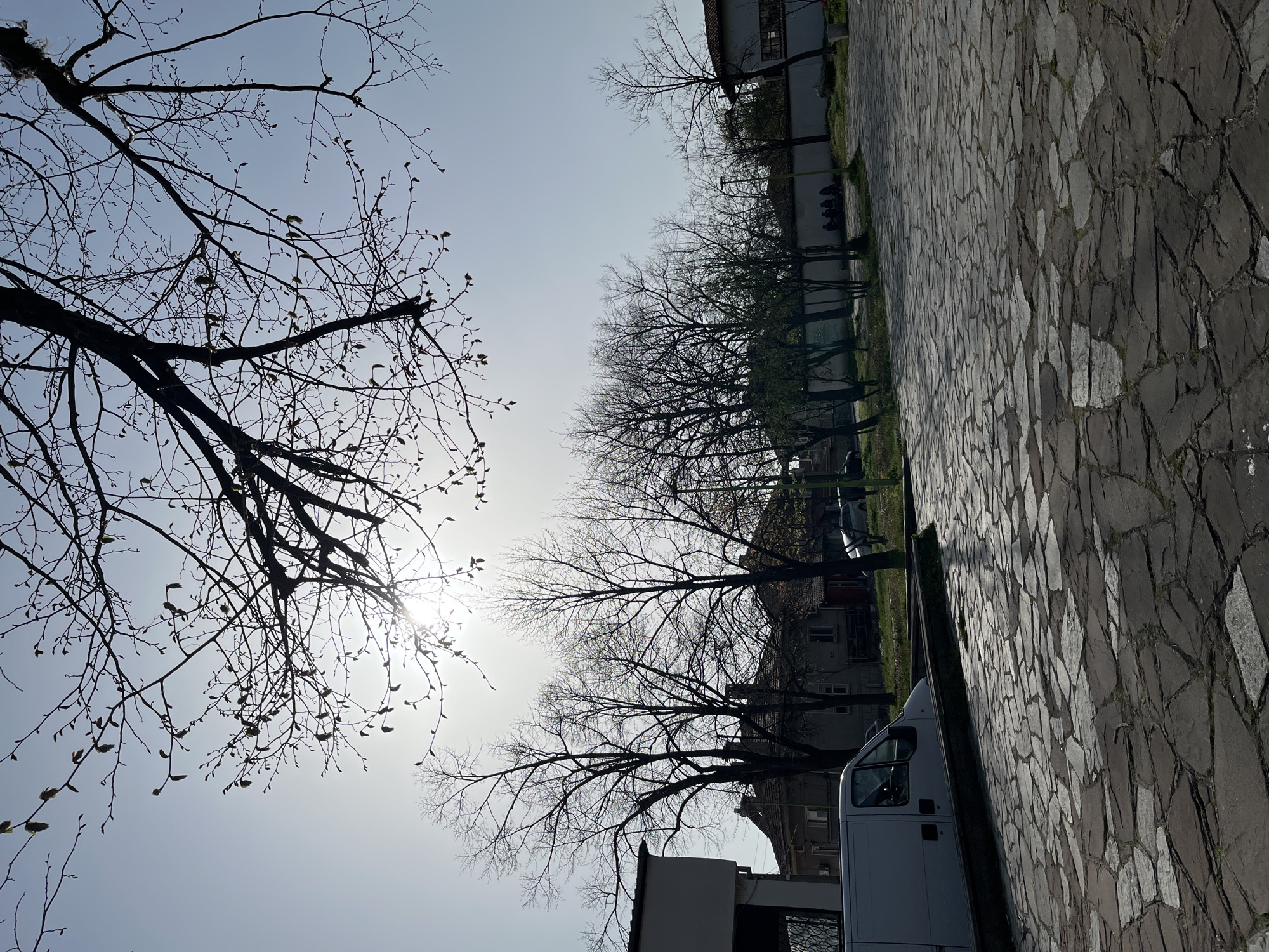 Spring afternoon street scene captured in Sopot, Bulgaria
