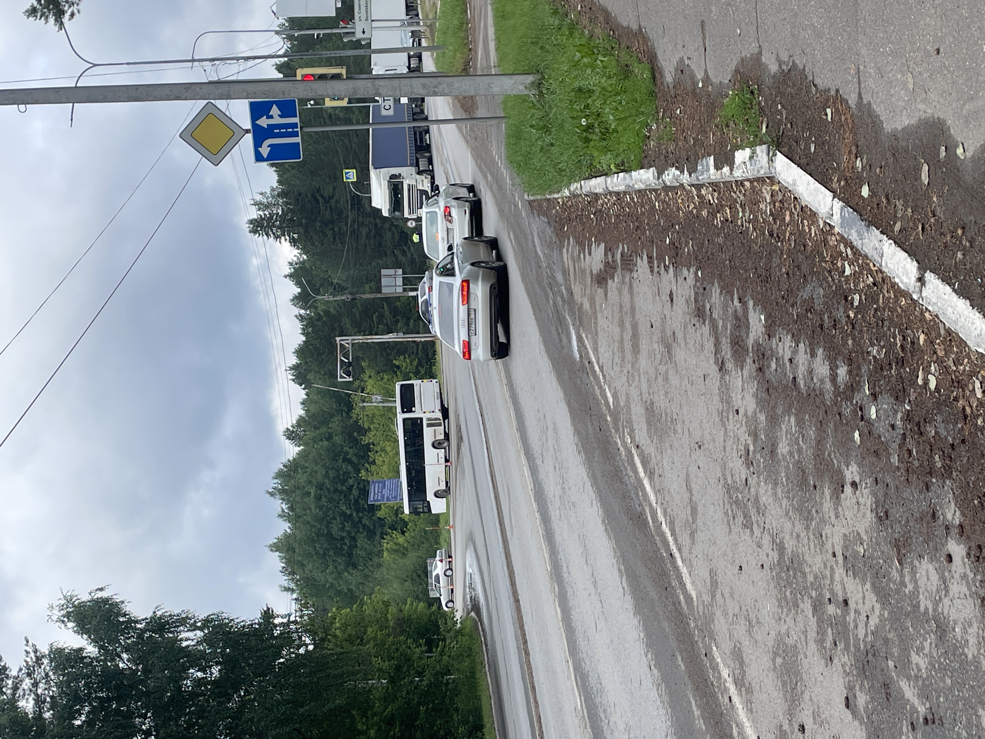 Car hits railway crossing barrier in Chaikovsky, police respond