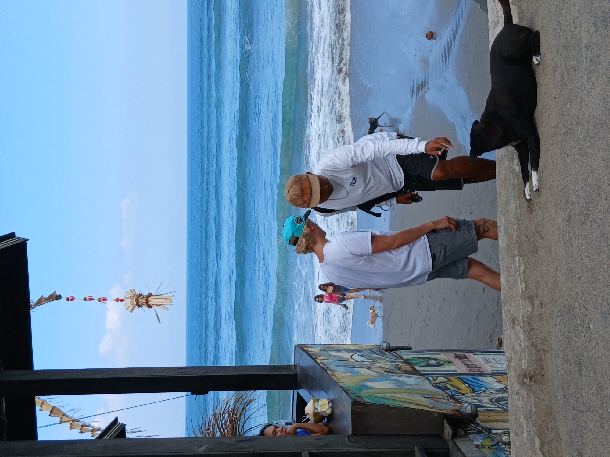 North Kuta beach strip: shoreline, street life, and Café Kitsuné