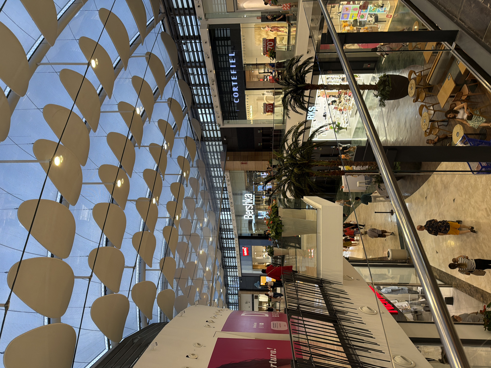 Urban afternoon stroll through a Spanish city, malls and streets