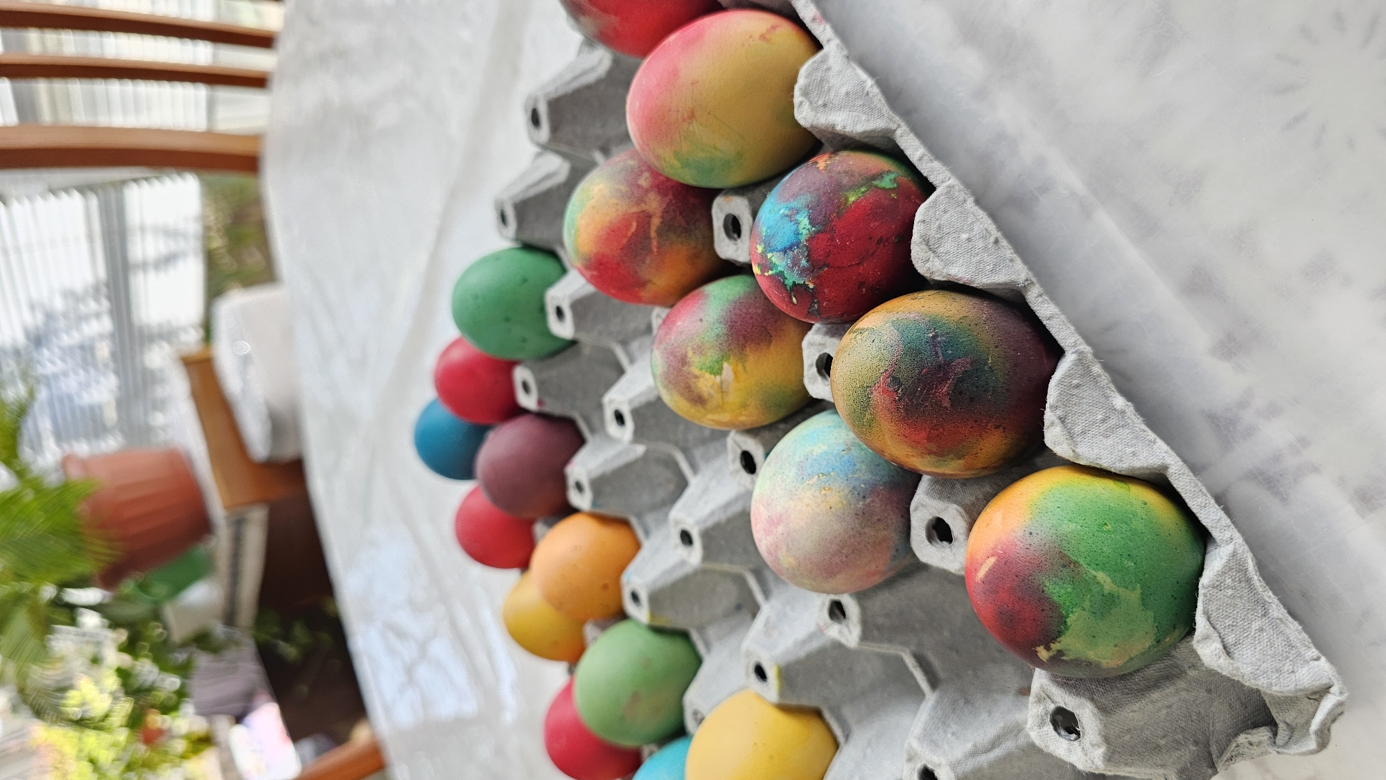 Easter egg dyeing session documented in Varna, Bulgaria