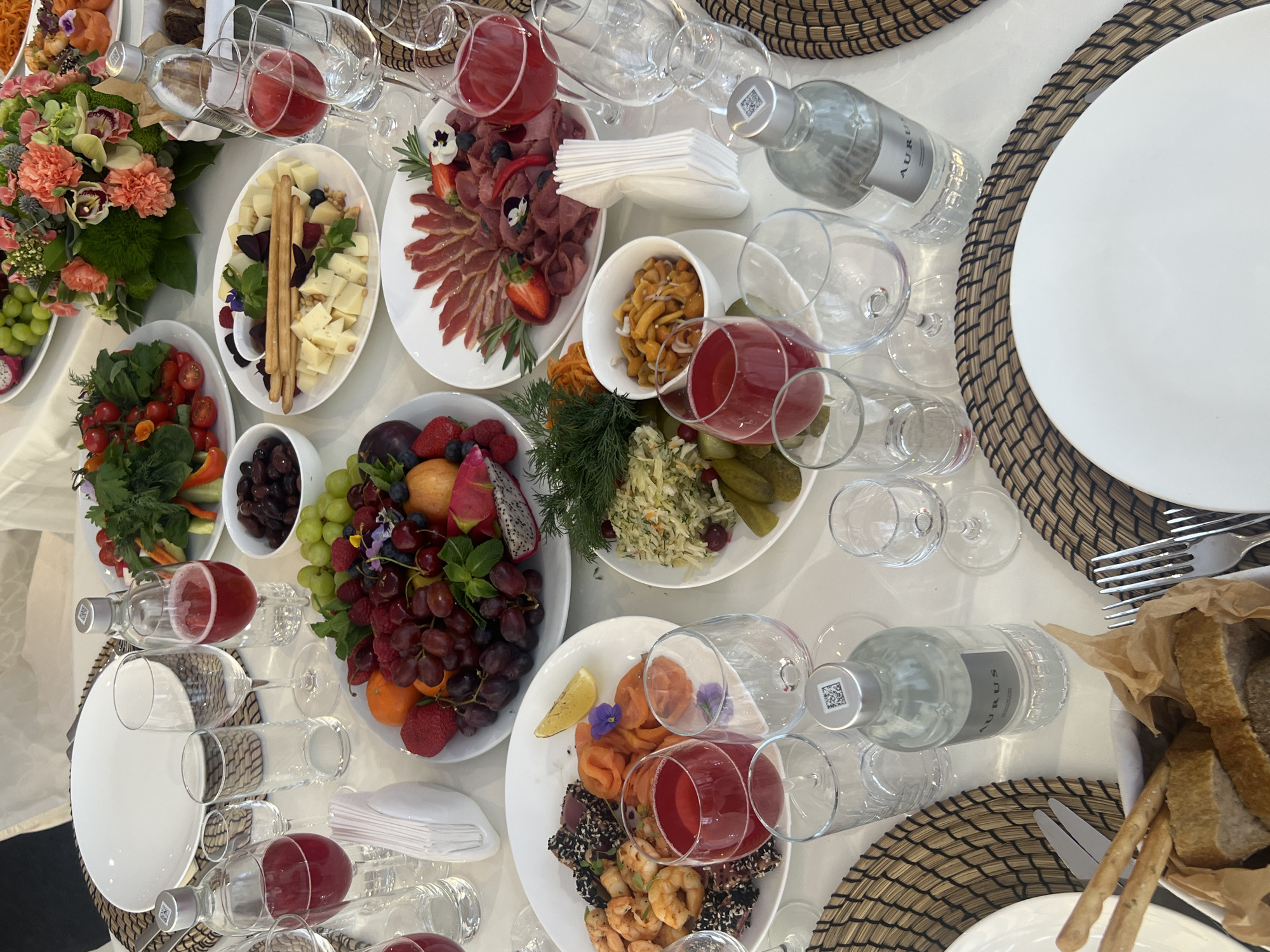 Dining table set for gathering in Shushary, Russia
