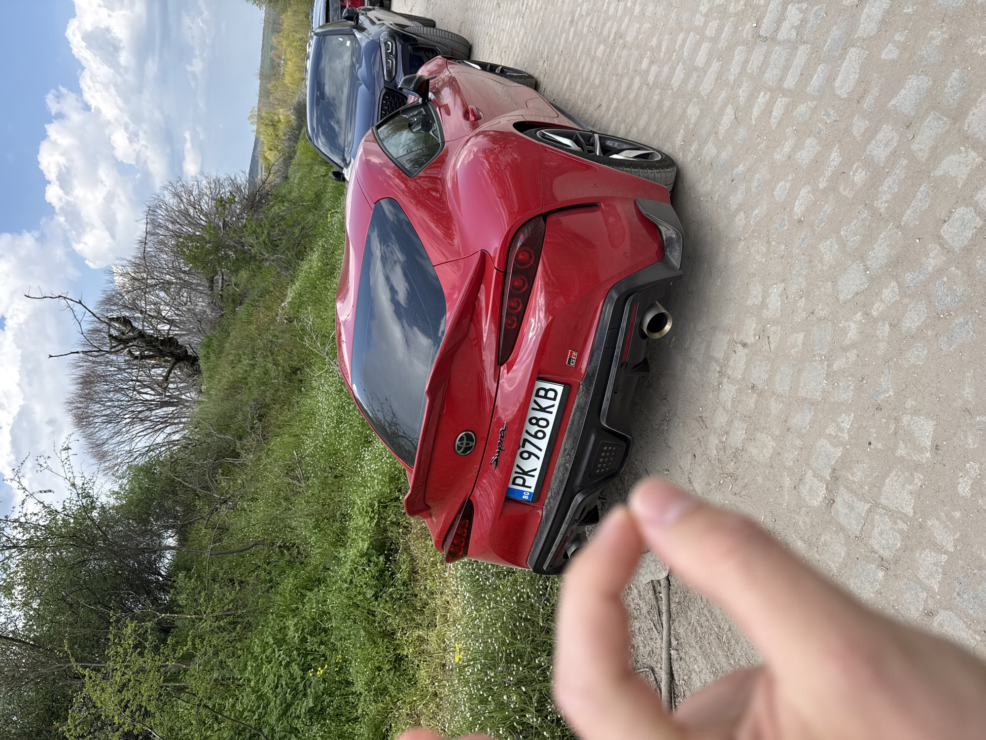 Red Toyota Supra spotted at racing event in Bulgaria