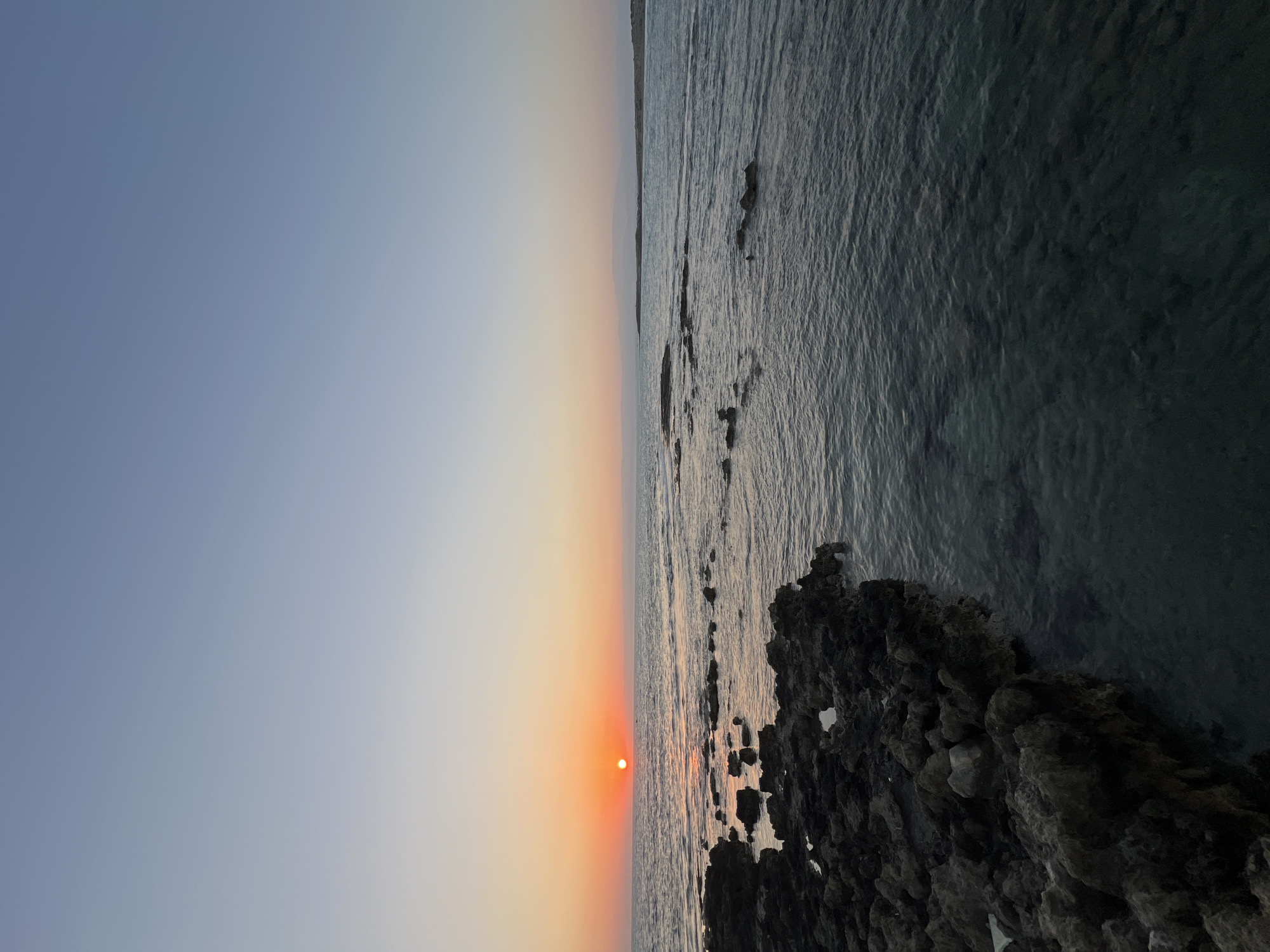 Warm sunset over the Mediterranean near Akrotiri, Cyprus