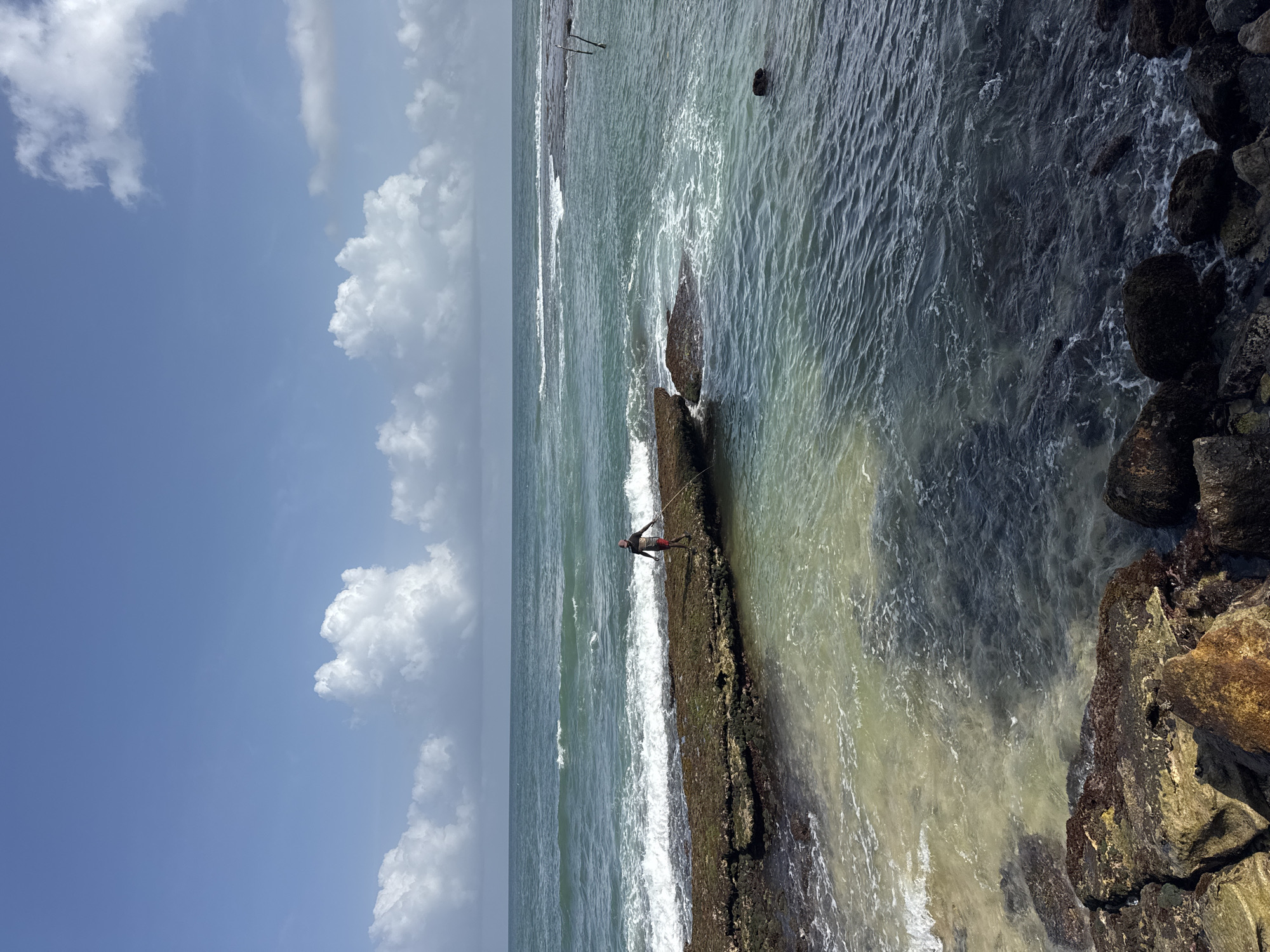 Rock fishing along Sri Lanka's southern coast on a July morning