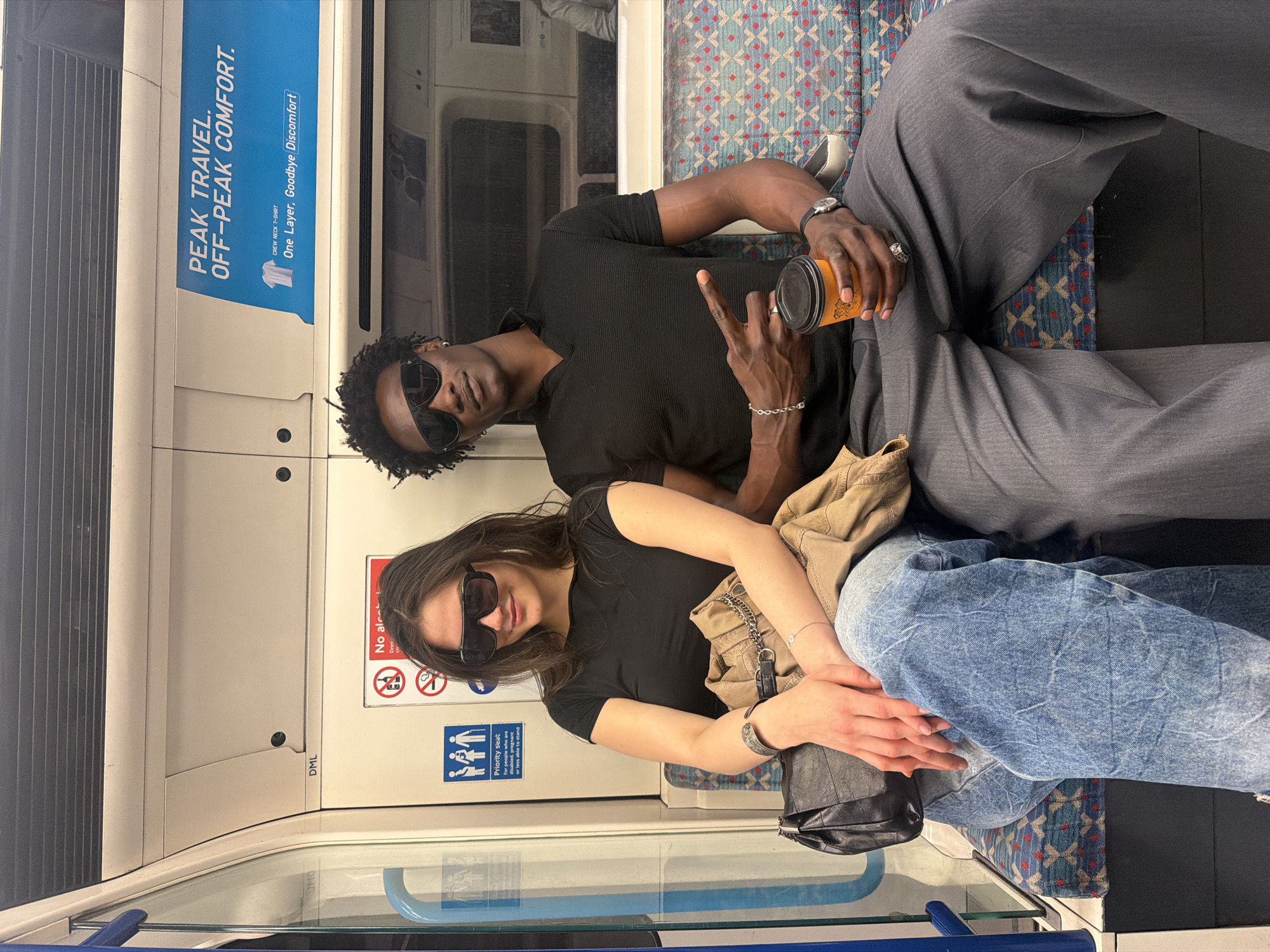 Passengers spotted sharing tube carriage in central London