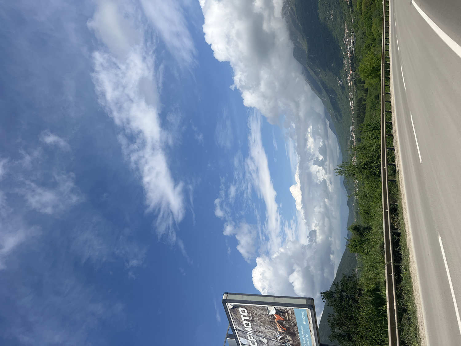 Highway scene documented in Montenegro countryside
