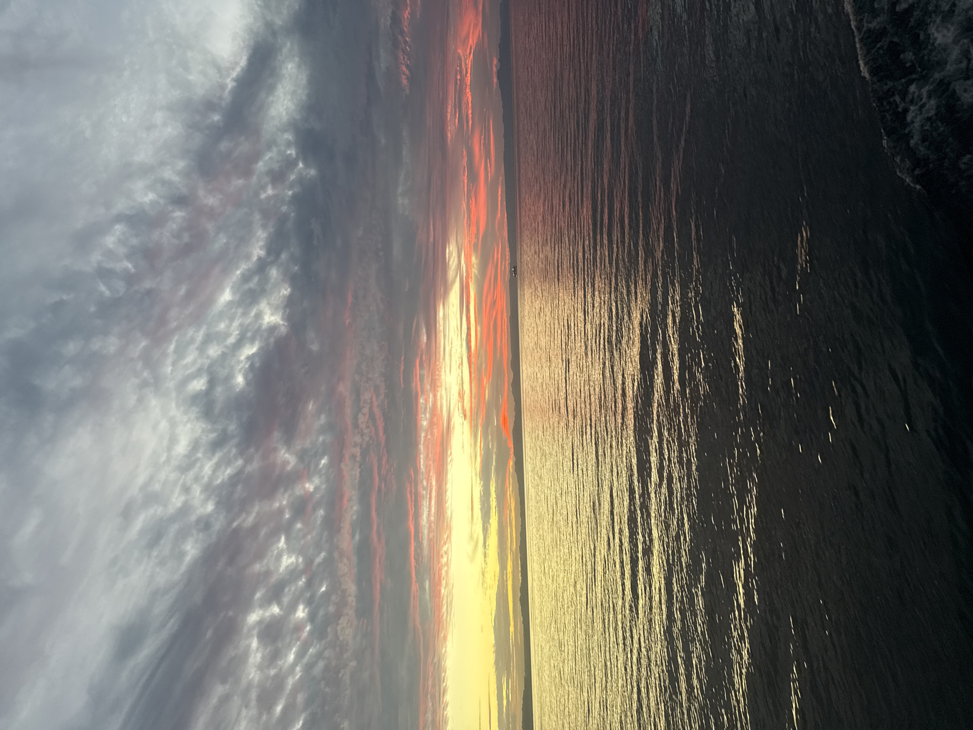 Sunset captured over ocean waters in Maravia, Mexico