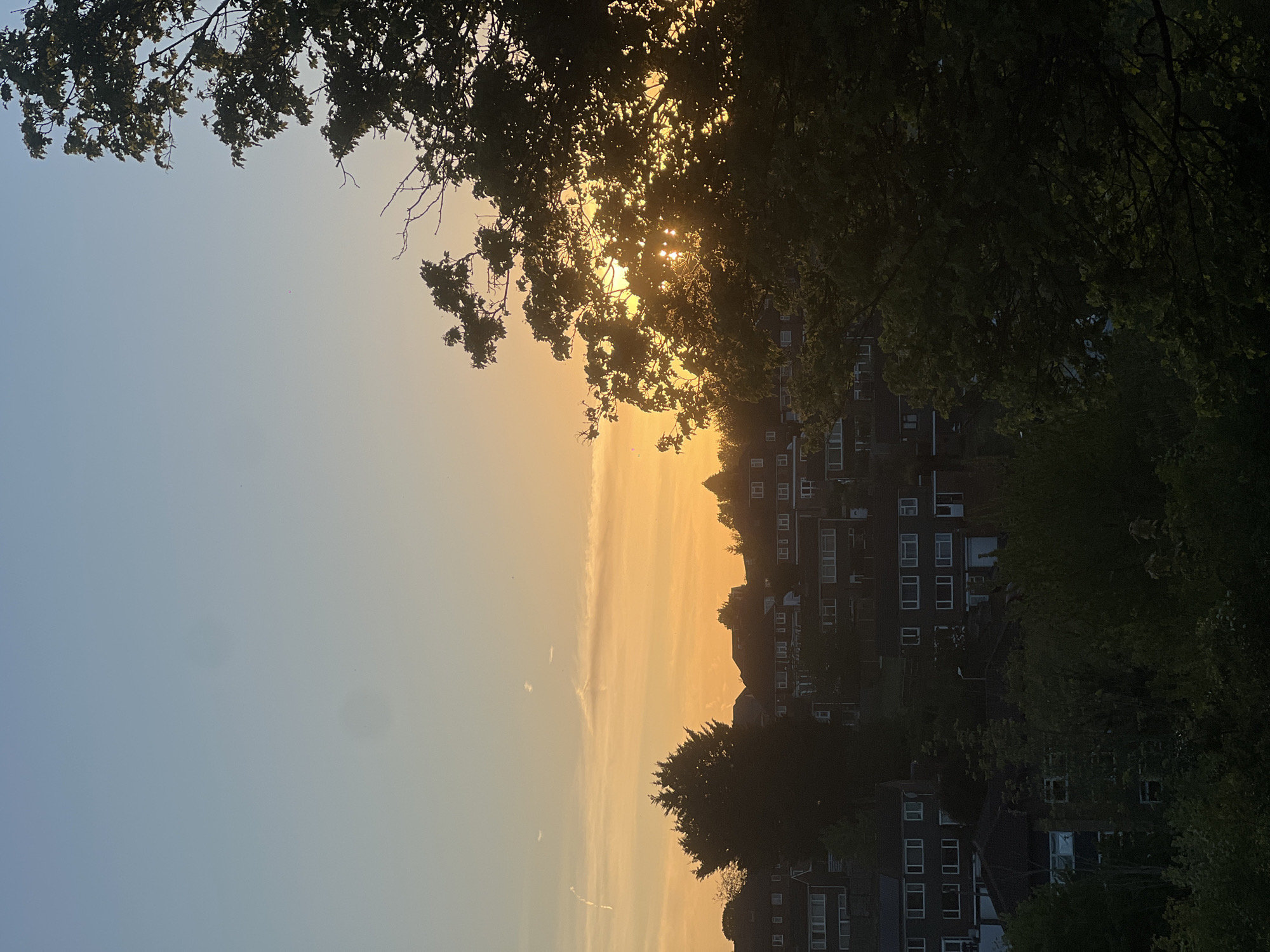 Golden hour sunset captured over High Wycombe residential area