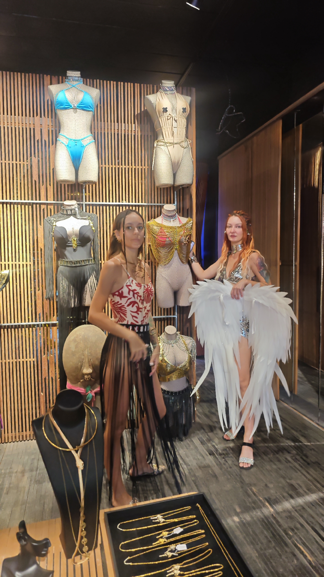 Browsing a boutique stall inside a Ko Samui marketplace