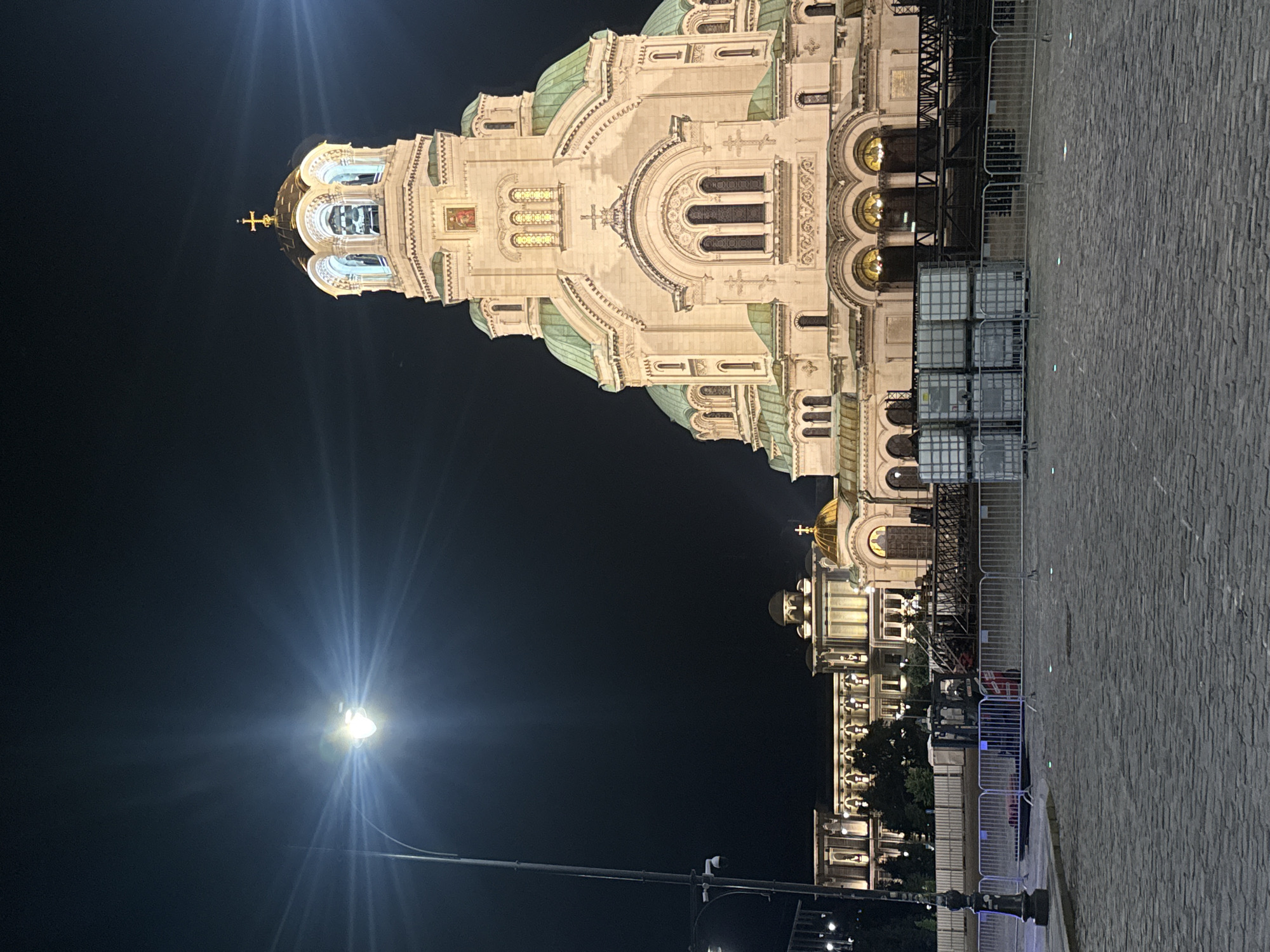 Evening architectural tour documented in Sofia, Bulgaria