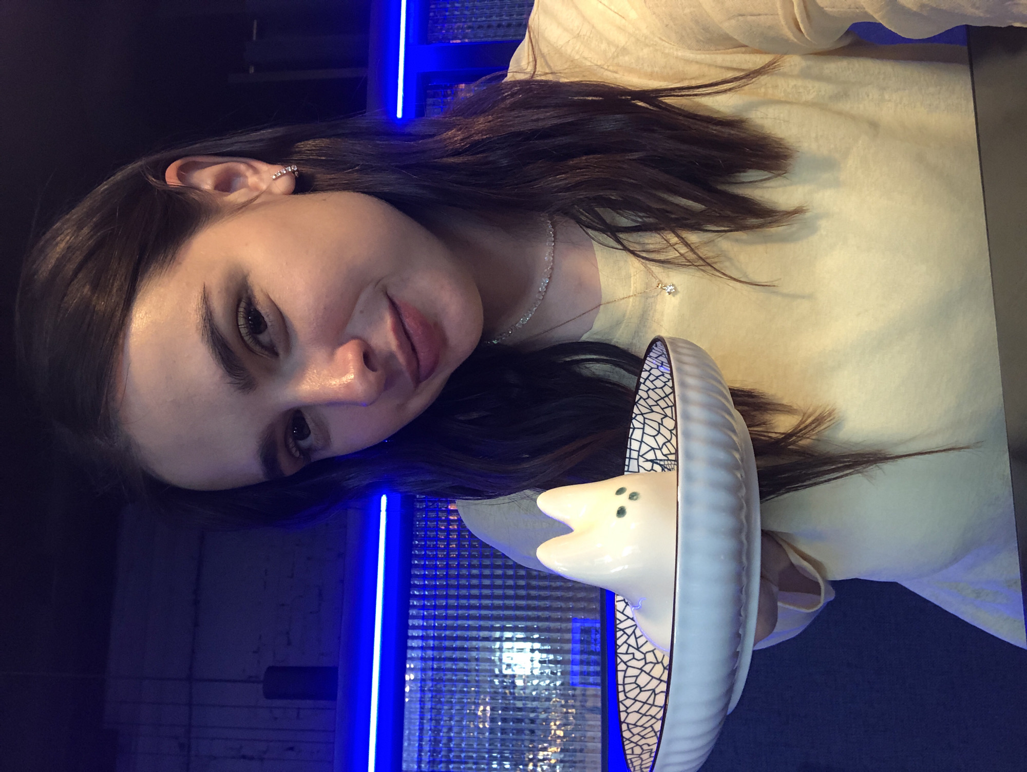 Cafe outing in Izhevsk featuring a cat-shaped jelly dessert