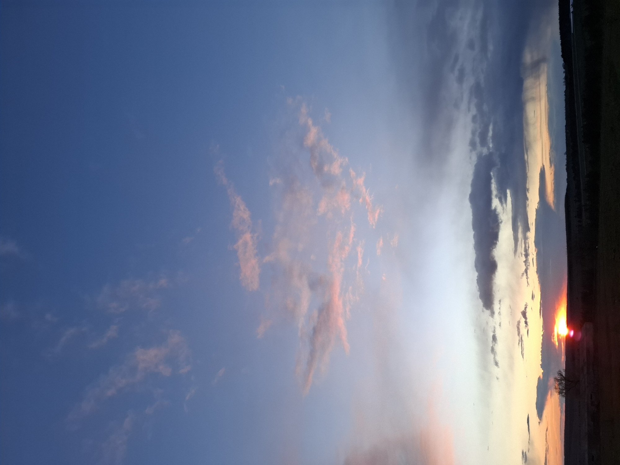 Sunset documented through multiple perspectives in rural Russia