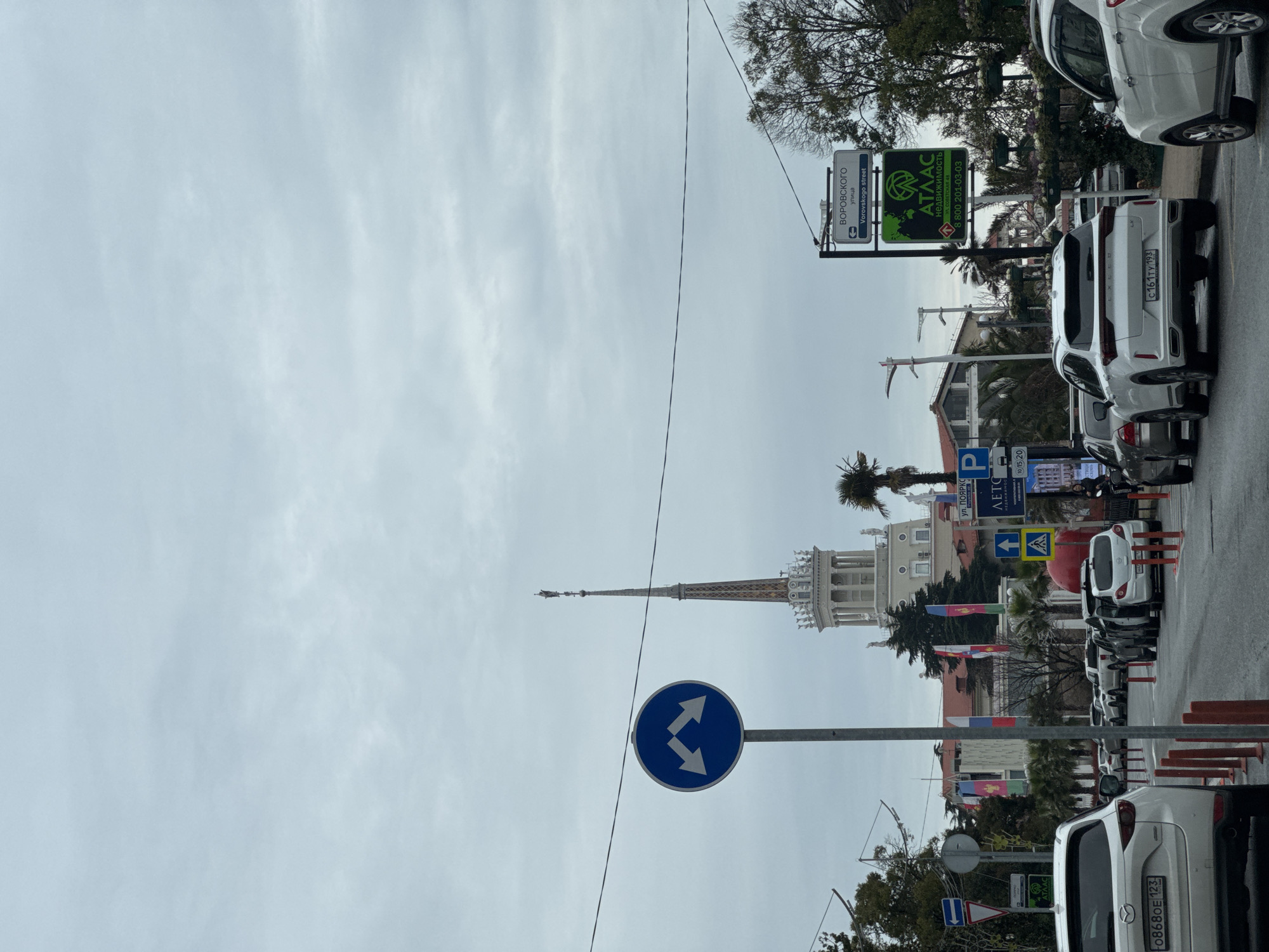 Street scene documented in Sochi showing urban infrastructure