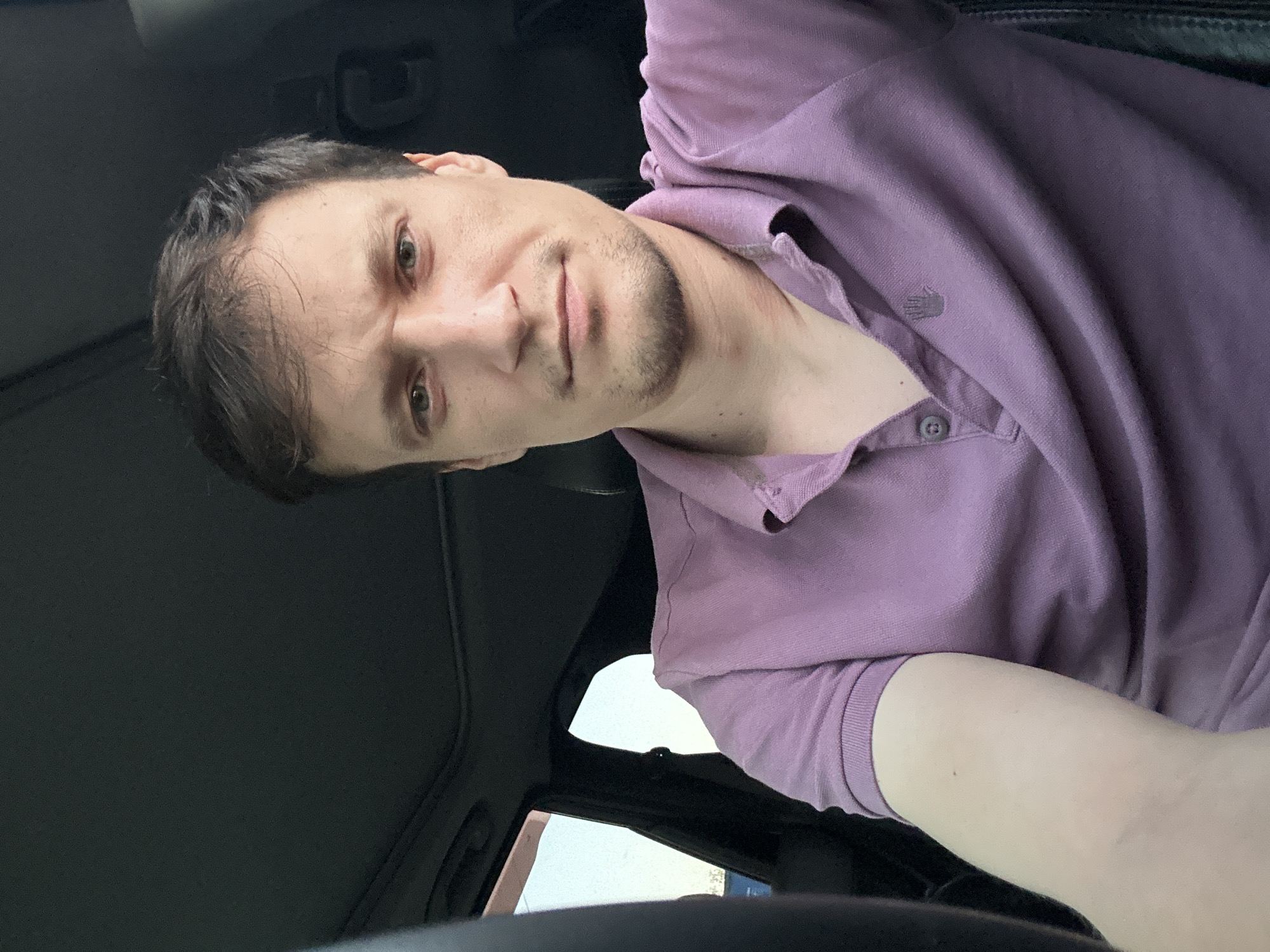 Multiple selfies from a car window stop in Shatava, Ukraine