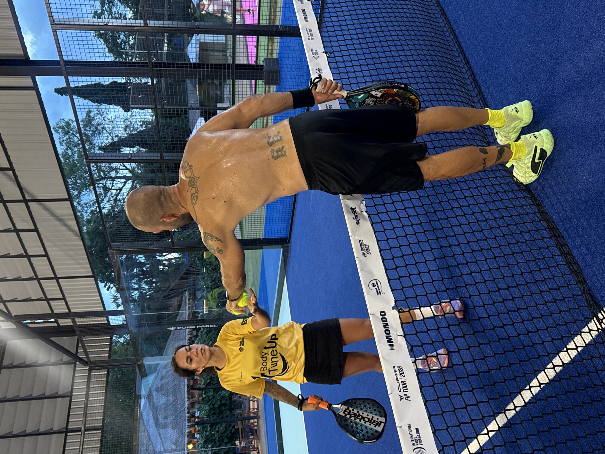 Morning padel session at a tropical club in southern Thailand
