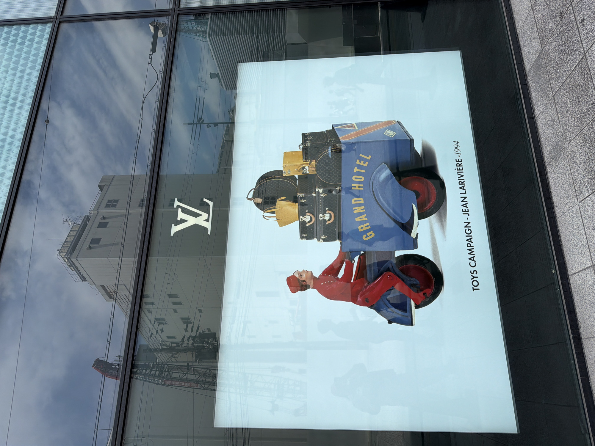 Louis Vuitton storefront observed in Osaka street scene