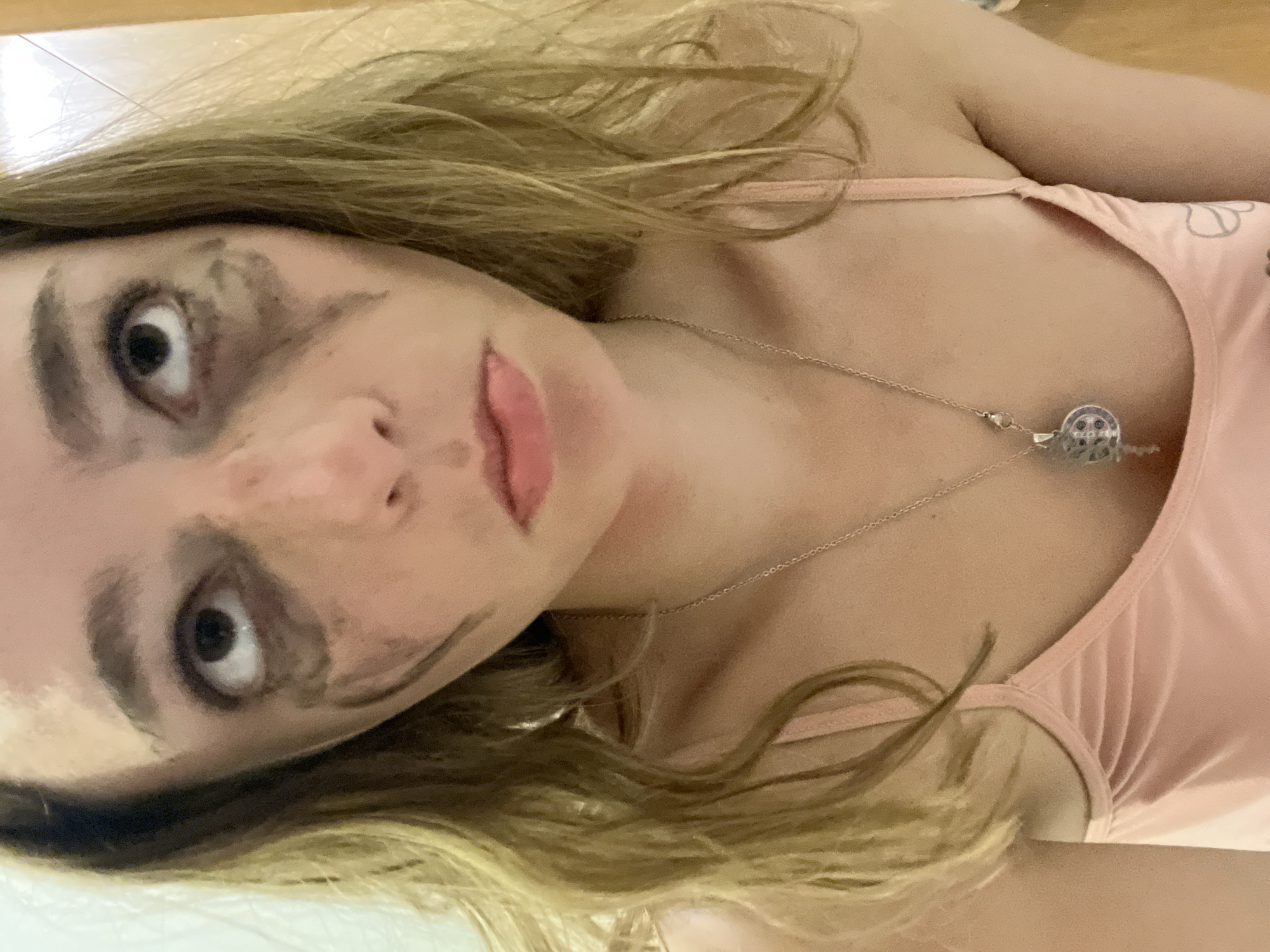 Woman with smeared makeup documented early morning in Mexico