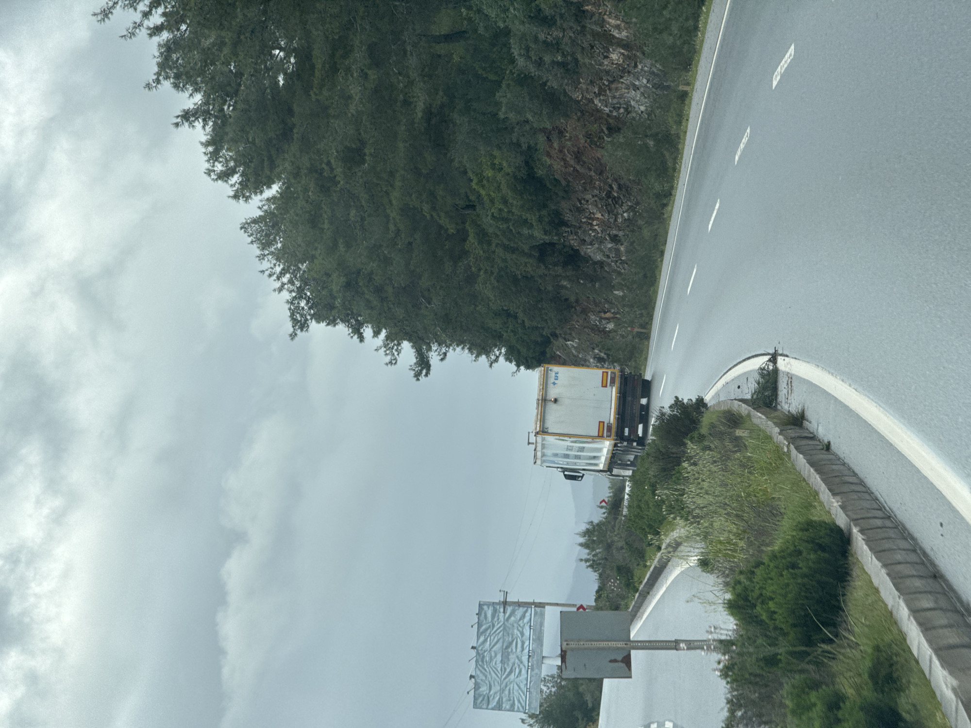 Highway travel captured in Bodrum under overcast skies