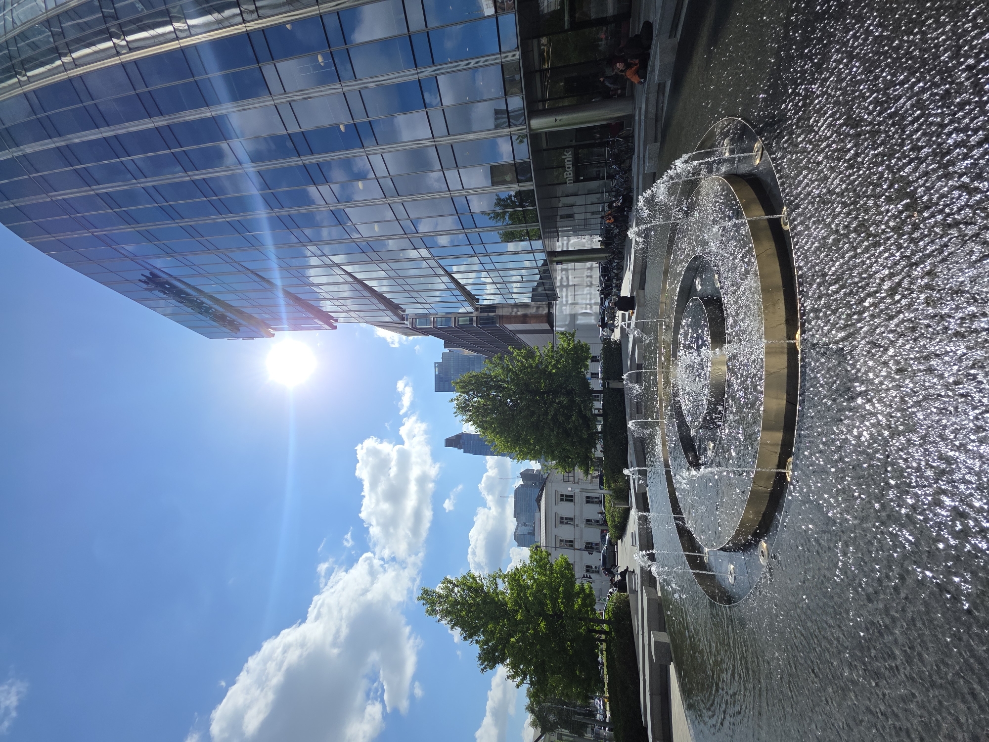 Warsaw's business district on a clear summer afternoon