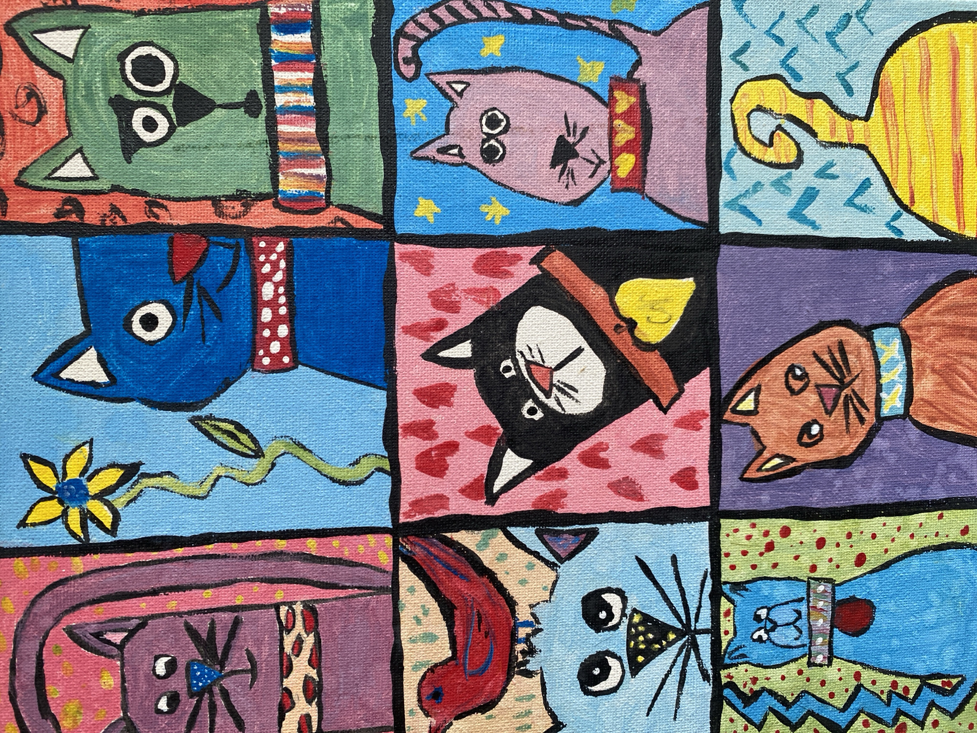 Abstract cat paintings spotted in Sofia Bulgaria