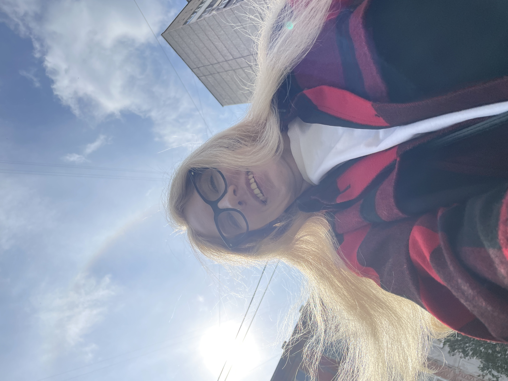 Woman takes multiple selfies in Izhevsk, Russia morning session