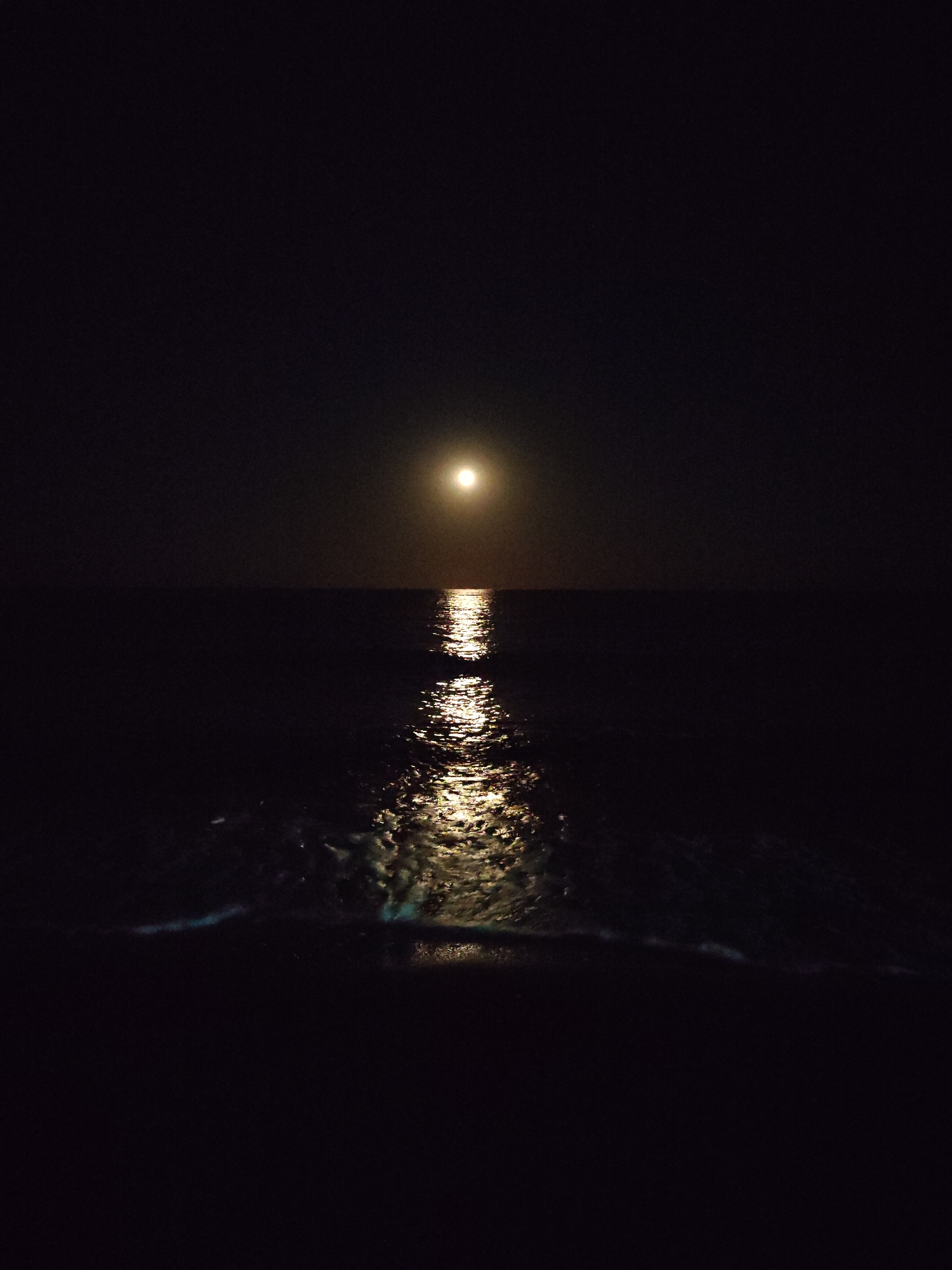 Summer night along the Litohoro shoreline, Greece