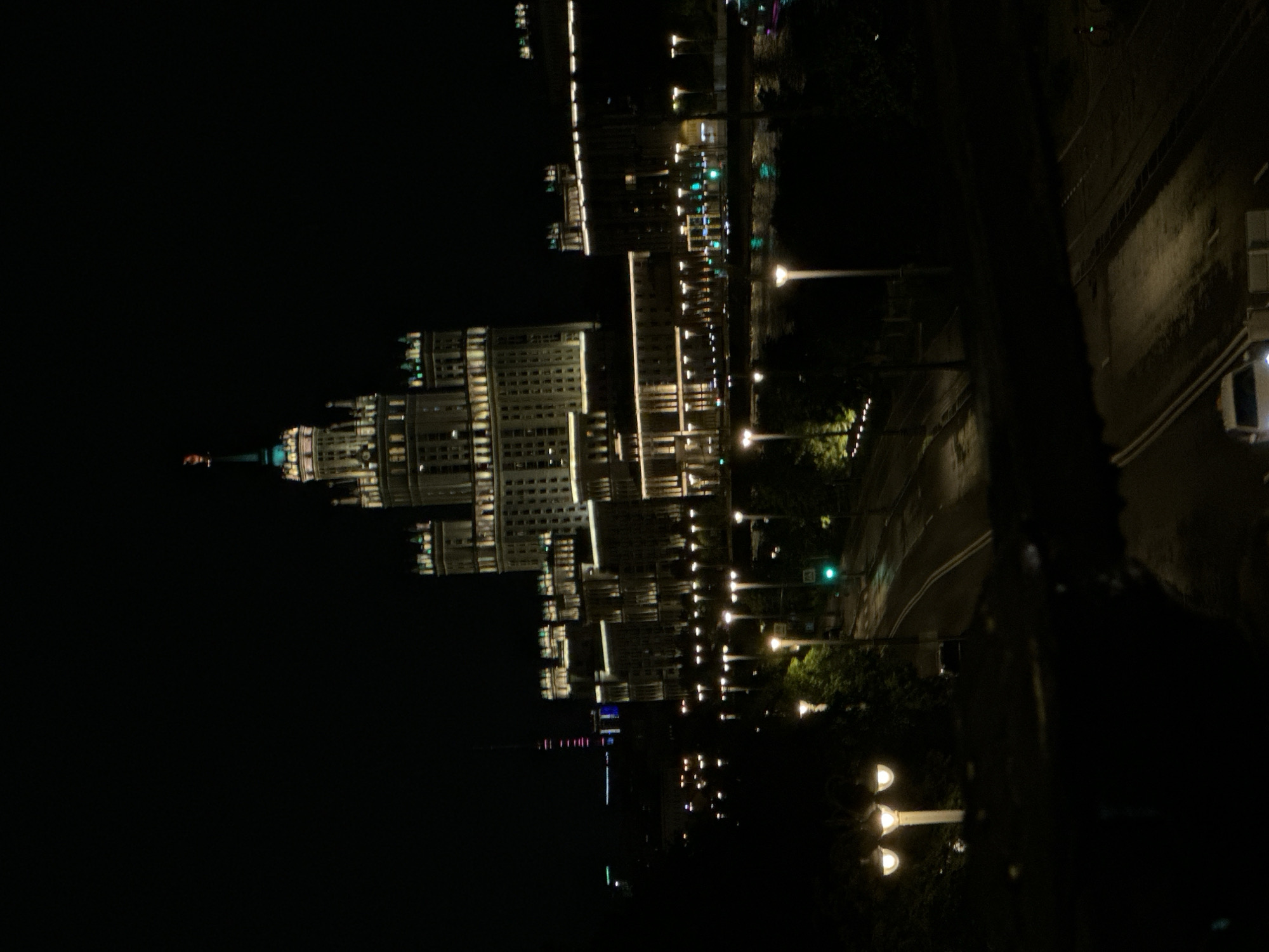 Moscow nighttime cityscape documented by witnesses across river district