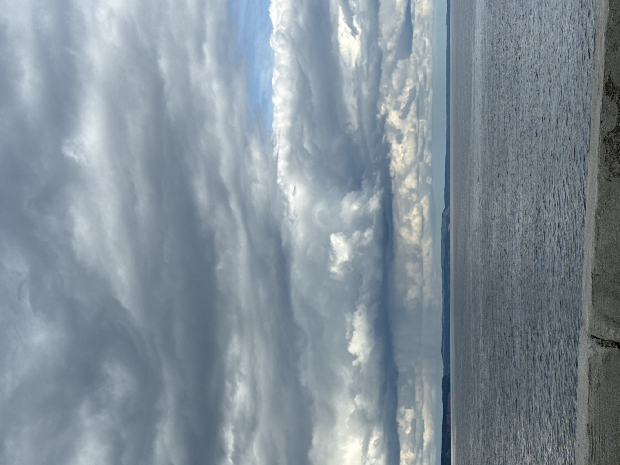 Overcast skies observed over Kama River in Chaikovsky, Russia