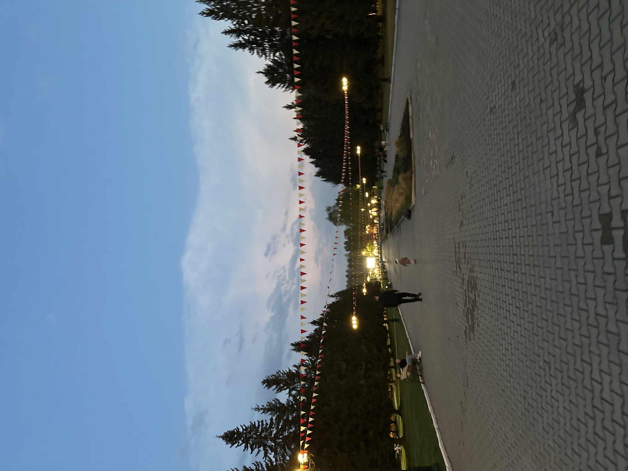 Evening stroll and photos at illuminated Yekaterinburg archways
