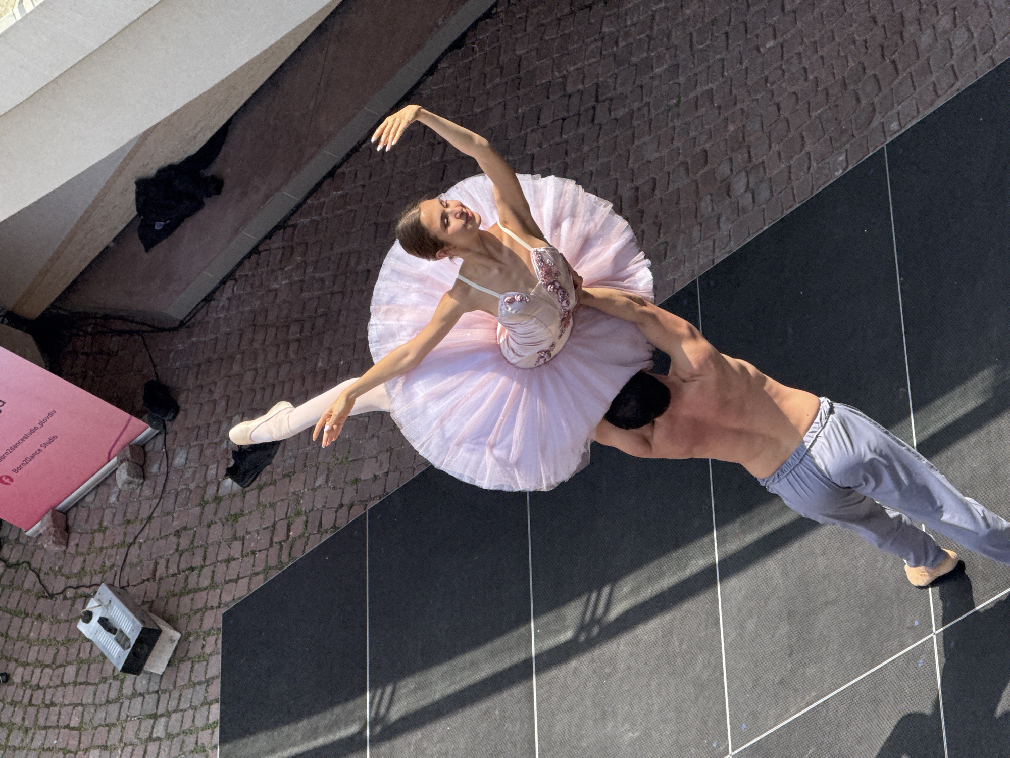 Outdoor dance performances on a plaza stage in Plovdiv