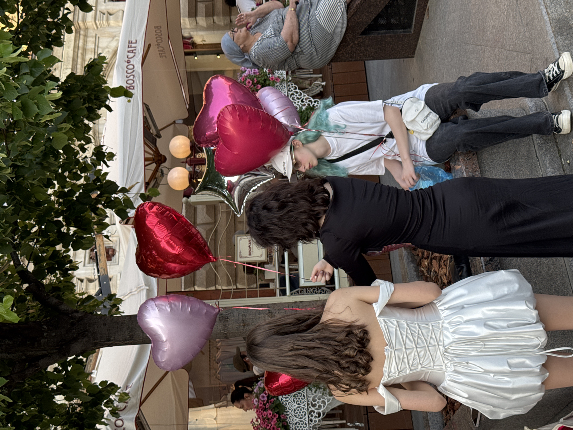Social gathering observed at Moscow Bosco Cafe outdoor kiosk